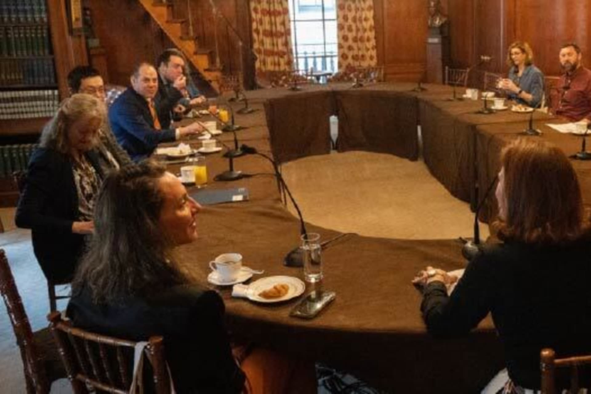 CFR Education Ambassadors sit around a table