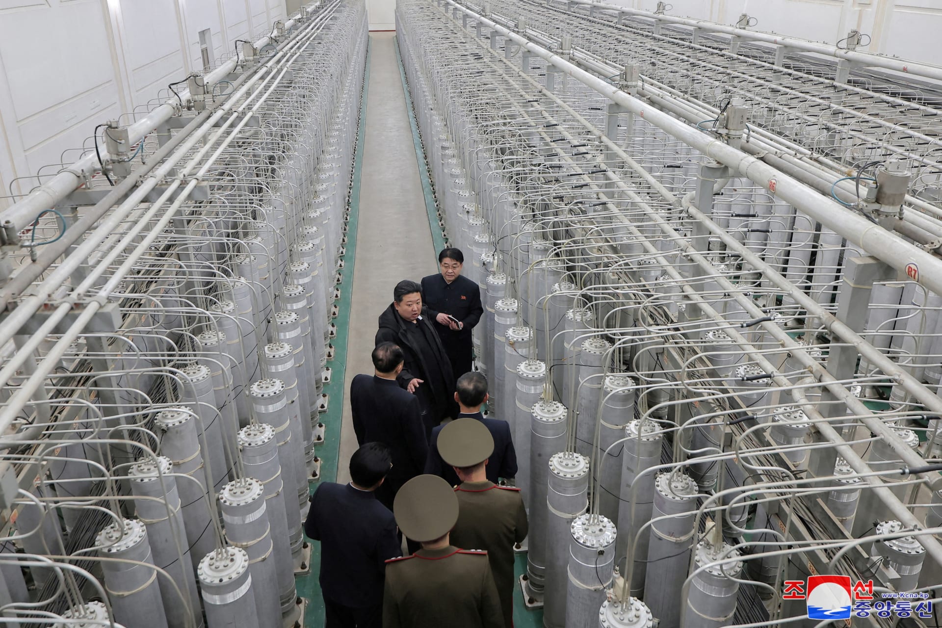 <p>North Korean leader Kim Jong Un visits the country’s nuclear material production base and nuclear weapons institute, at an undisclosed location in North Korea, in this photo released by North Korea’s official Korean Central News Agency on January 29, 2025.</p>
