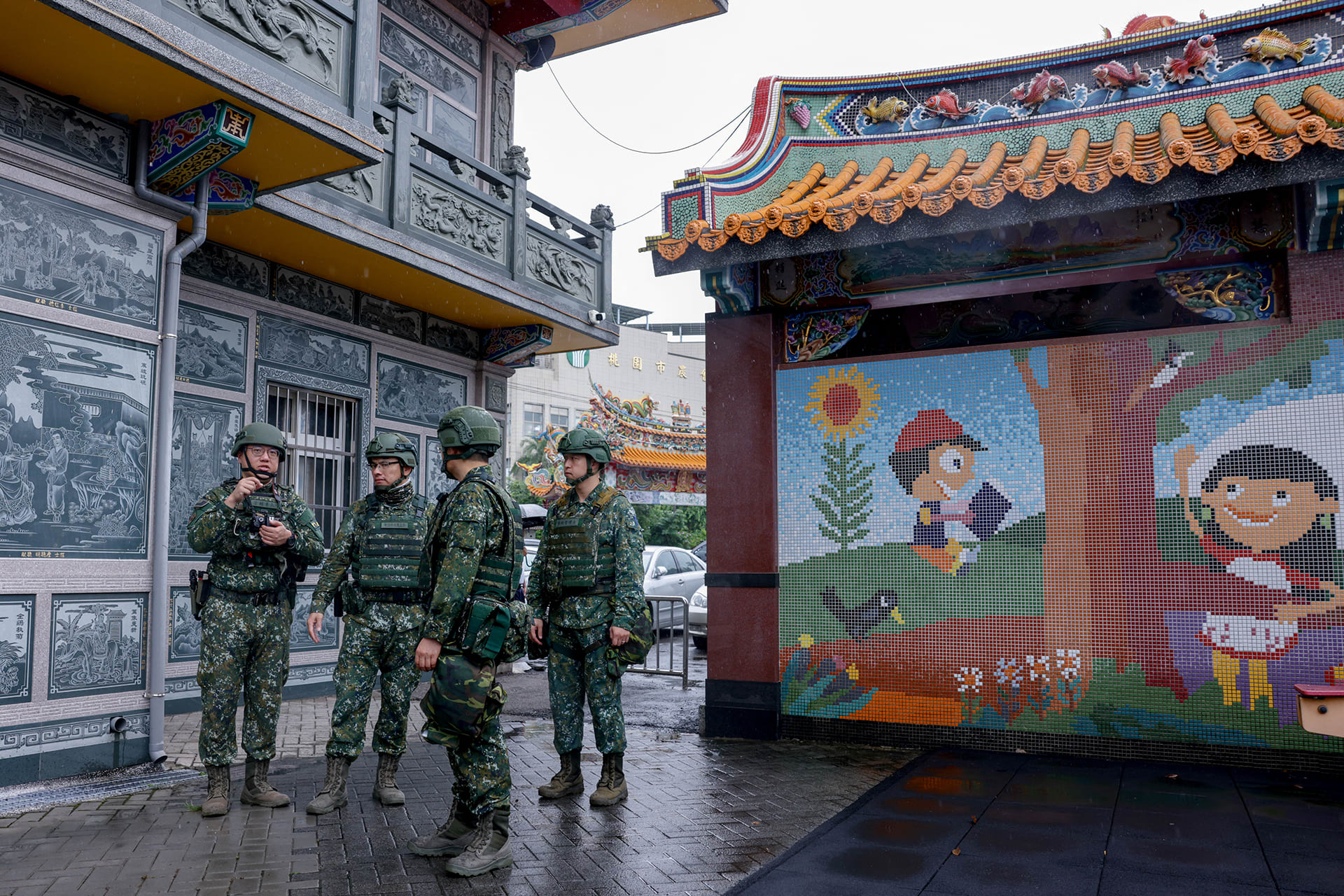 Image of Taiwanese soldiers in Taoyuan, Taiwan.,