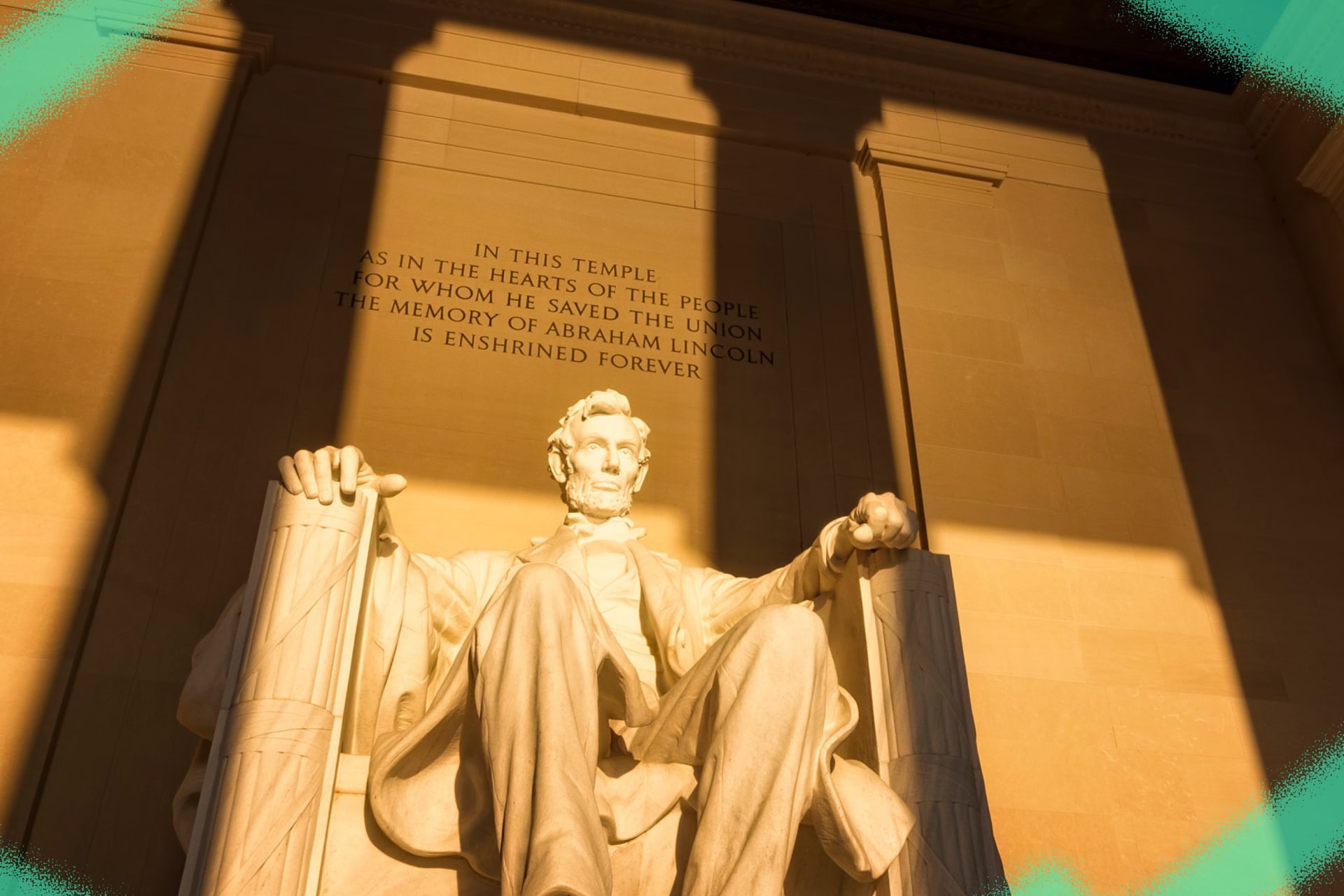 Lincoln Memorial in Washington, D.C. at sunrise.