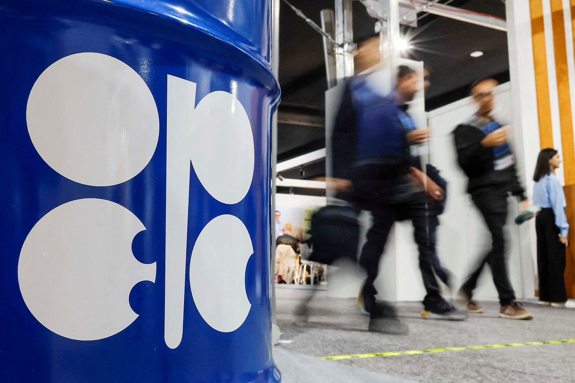 <p>People walk past an installation depicting barrel of oil with the logo of Organization of the Petroleum Exporting Countries (OPEC) during the COP29 United Nations climate change conference in Baku, Azerbaijan November 19, 2024. </p>
