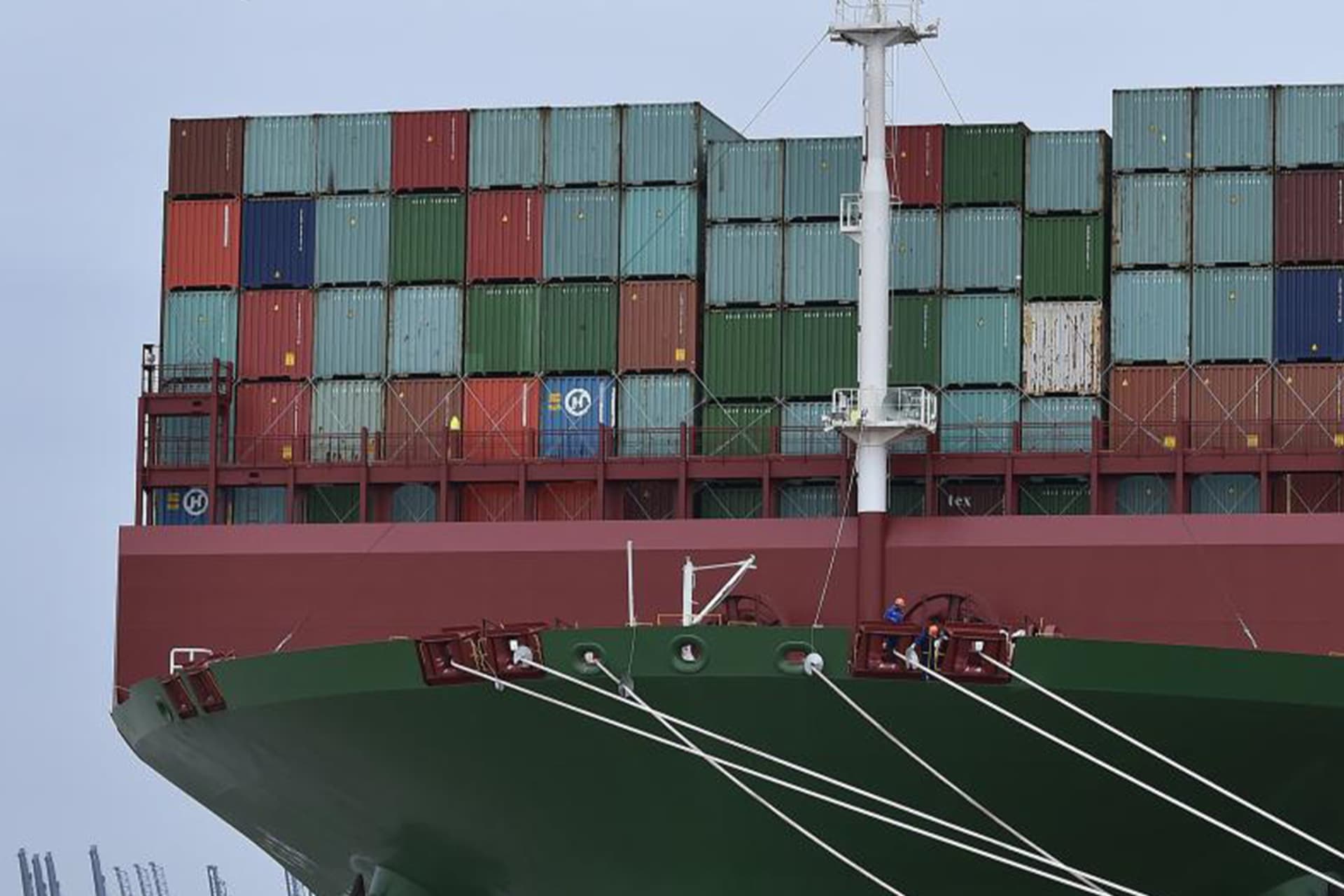 <p>The world’s largest container ship CSCL Globe on January 7 2015.</p>