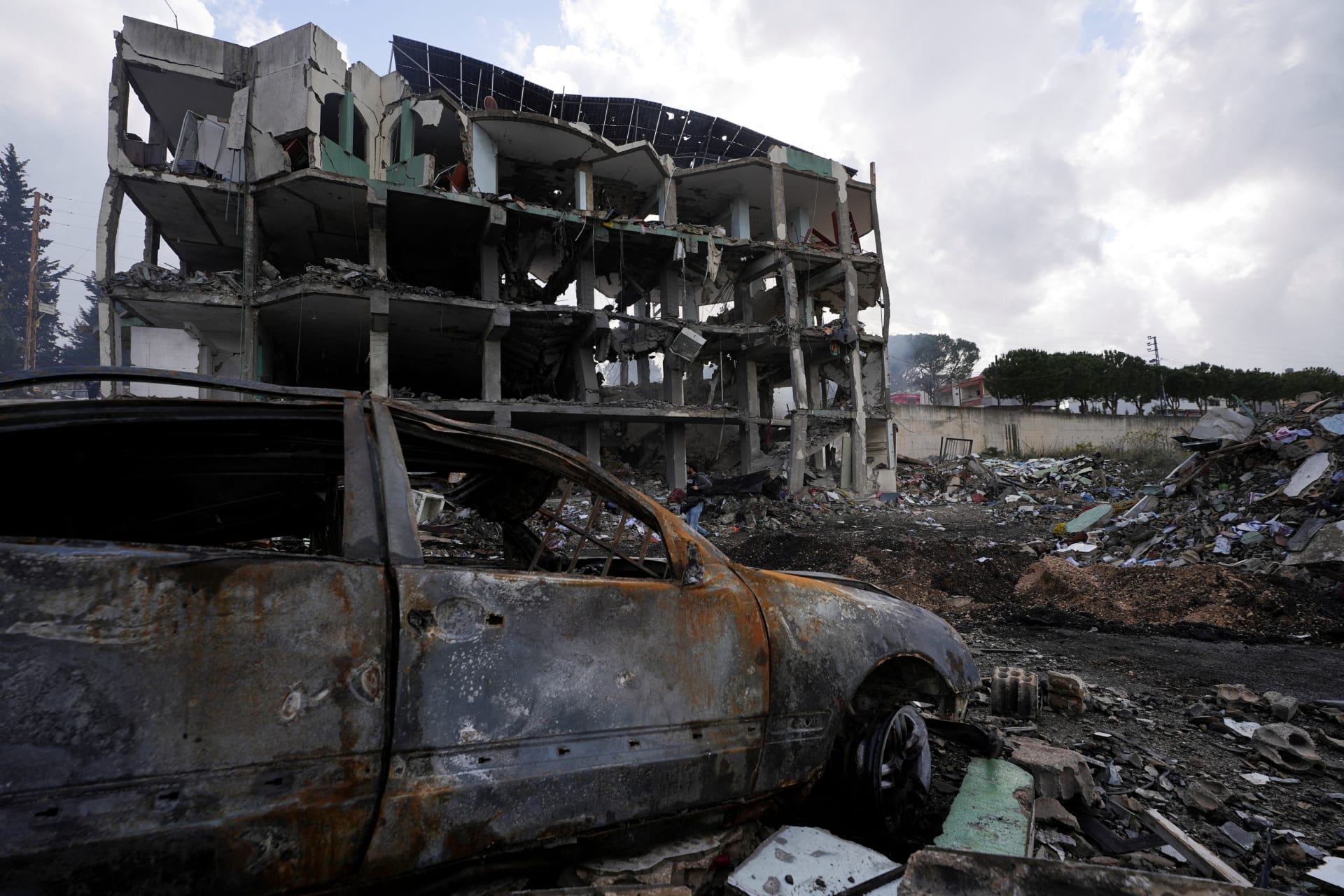 Aftermath of Israli strike on a healthcare center in Borj Qalaouiya, southern Lebanon