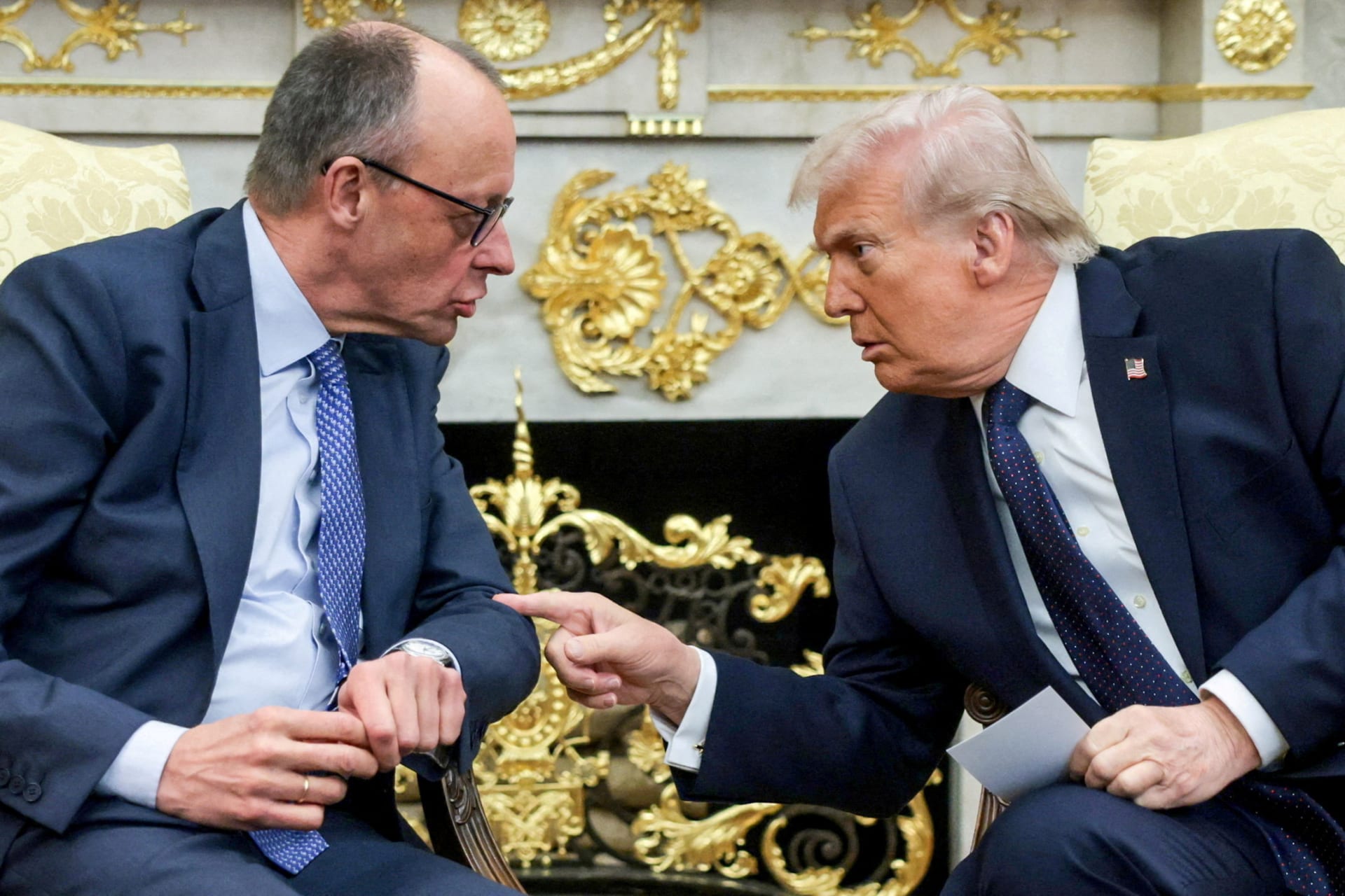 FILE PHOTO: U.S. President Trump and German Chancellor Merz meet at the White House in Washington