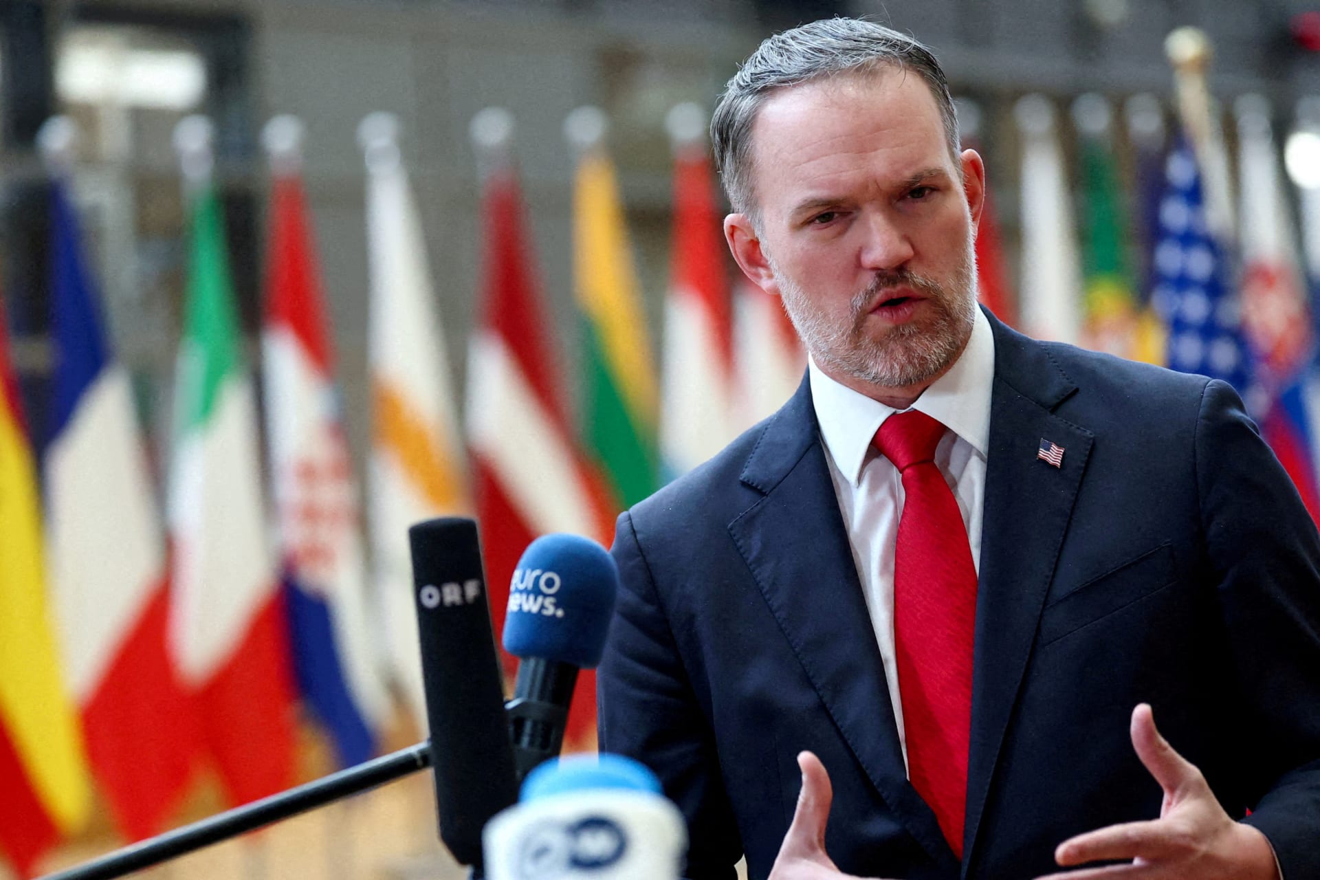 U.S. Trade Representative Jamieson Greer is seen in Brussels