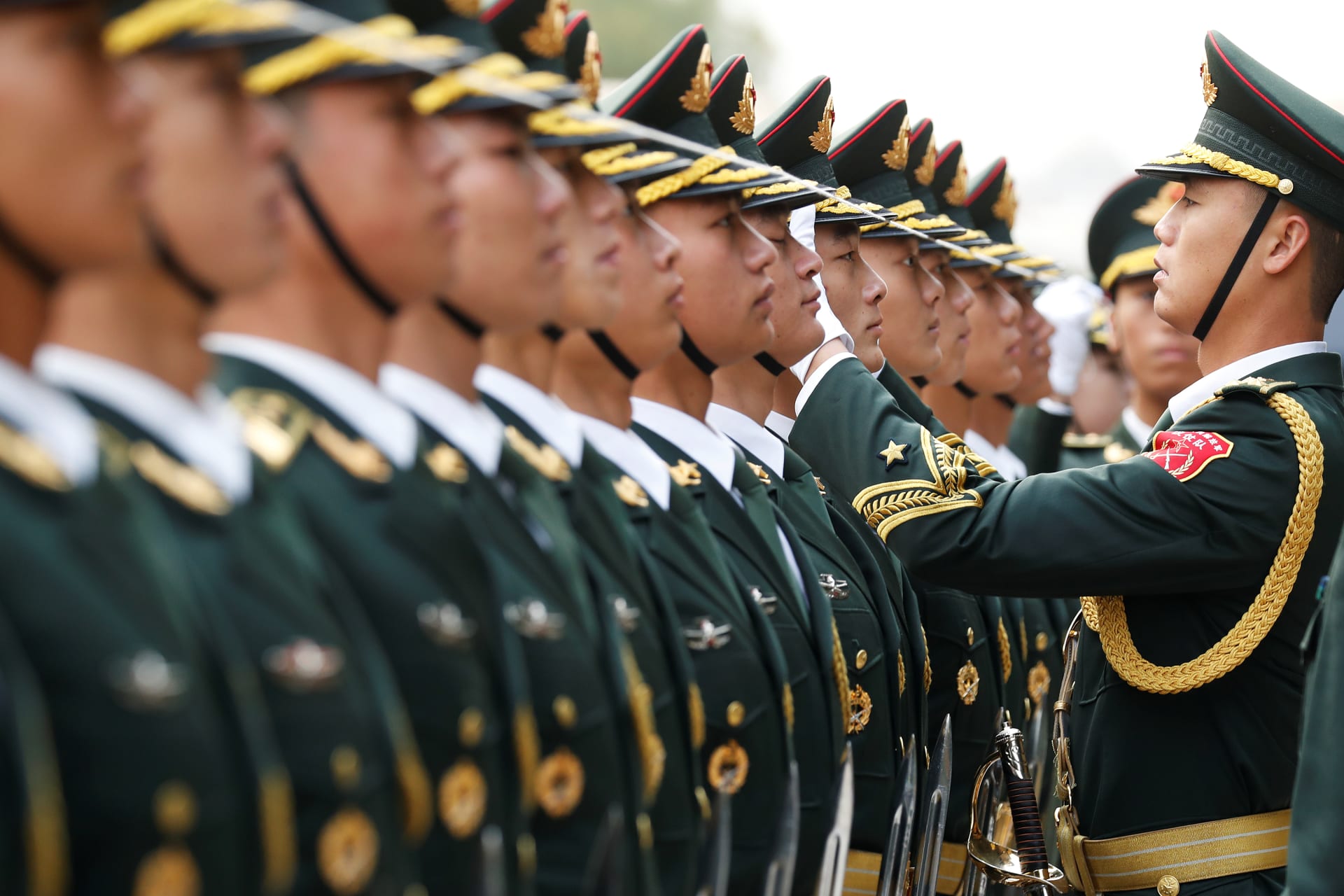Honour guards prepare for U.S. President Donald Trump's welcoming ceremony at the Great Hall of the People in Beijing, China, November 9, 2017. REUTERS/Damir Sagolj