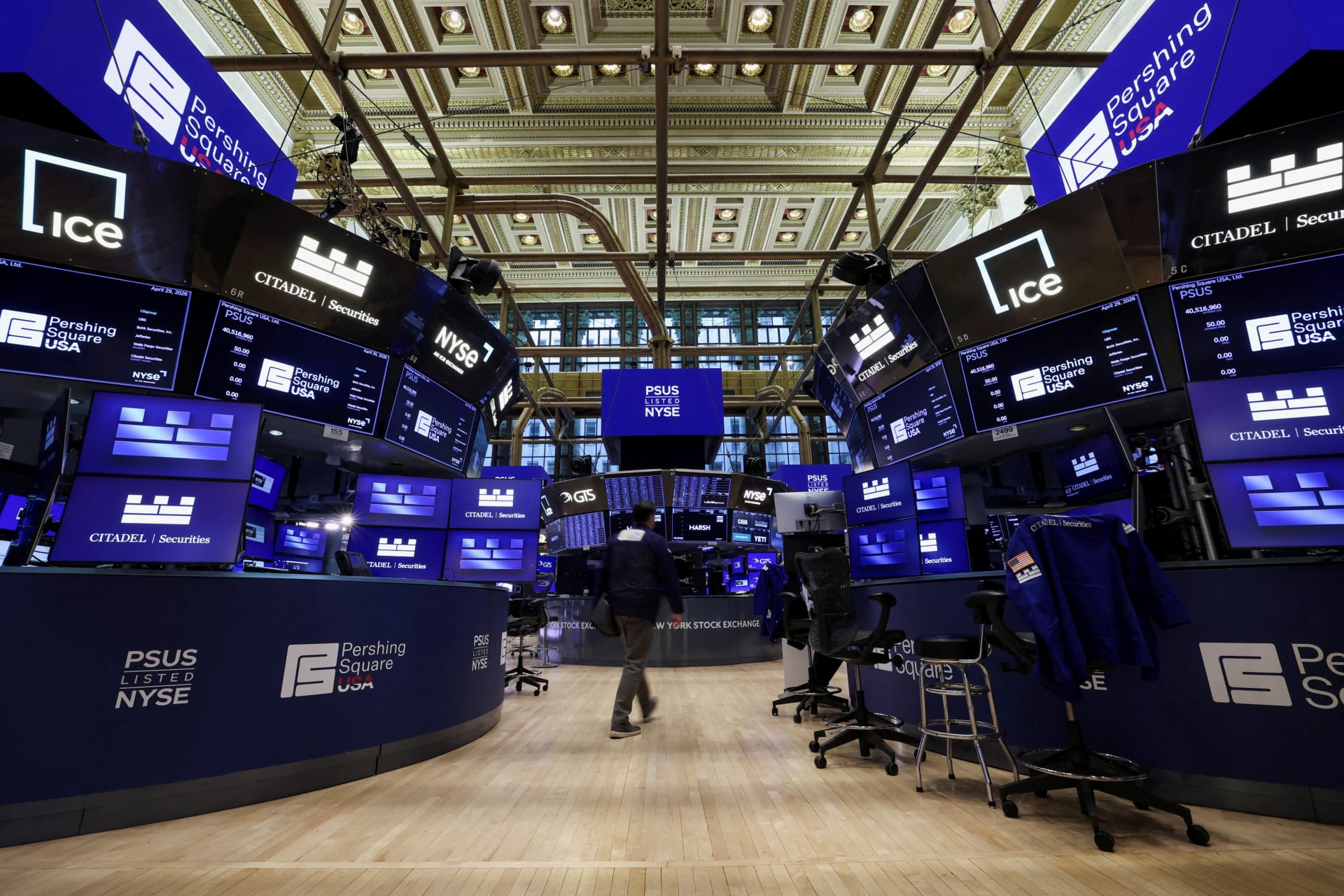 <p>A view inside the New York Stock Exchange (NYSE) on the day of Pershing Square Inc.’s IPO, in New York City</p>
