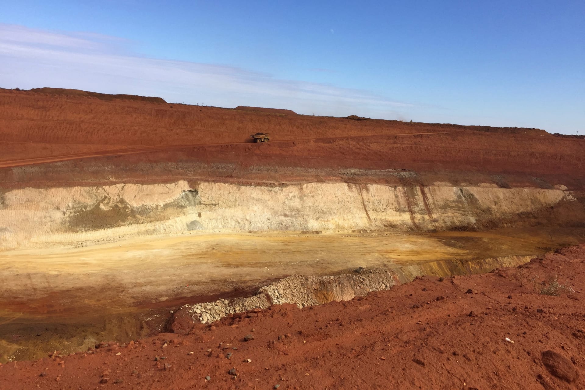 <p>A truck carrying rare earth travels towards Lynas Corp’s Mount Weld processing plant, northeast of Perth, in Western Australia, August 23, 2019.</p>
