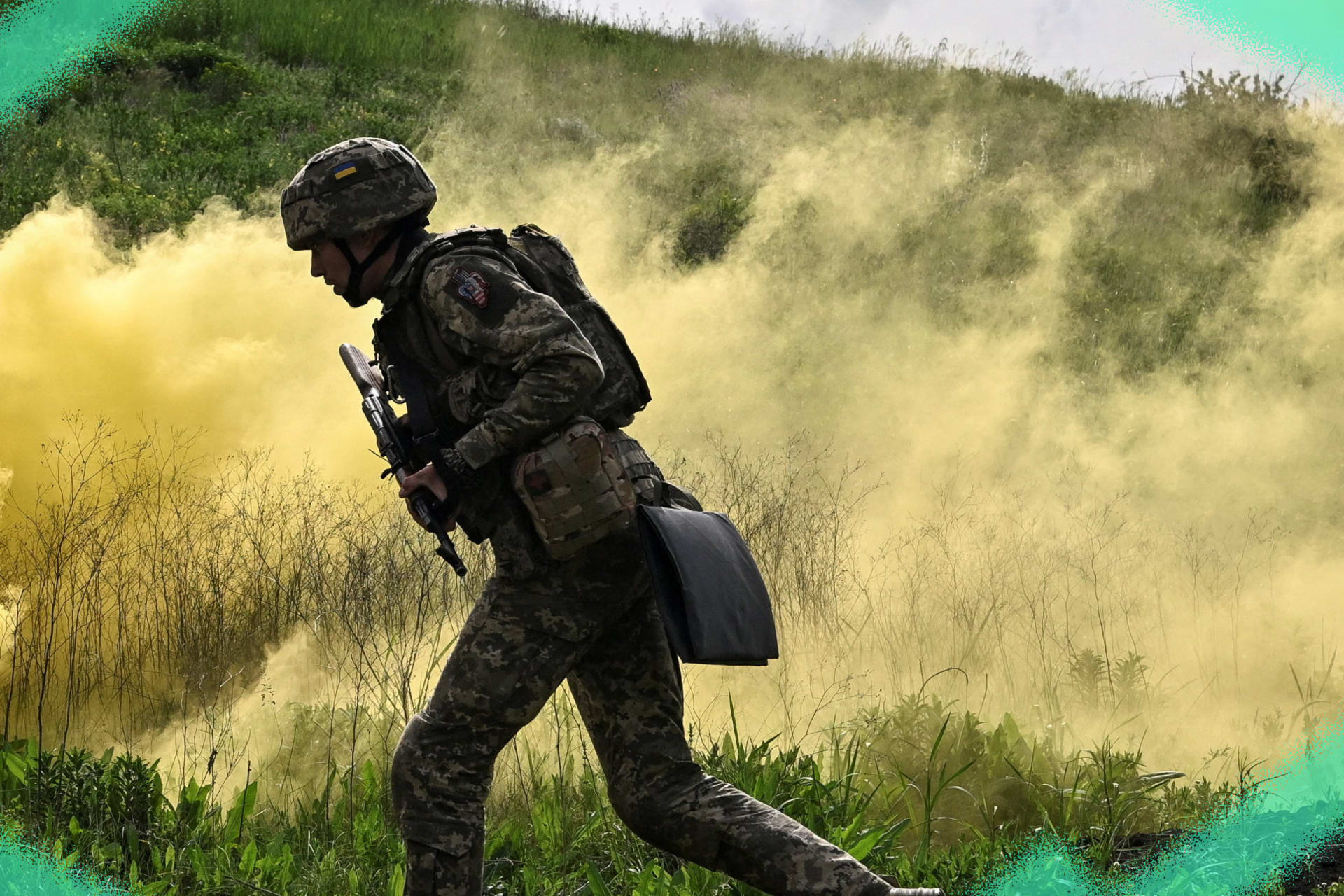 A recruit in the Ukrainian Armed Forces attends a military training near a frontline in Ukraine’s Zaporizhzhia region on May 21, 2026.