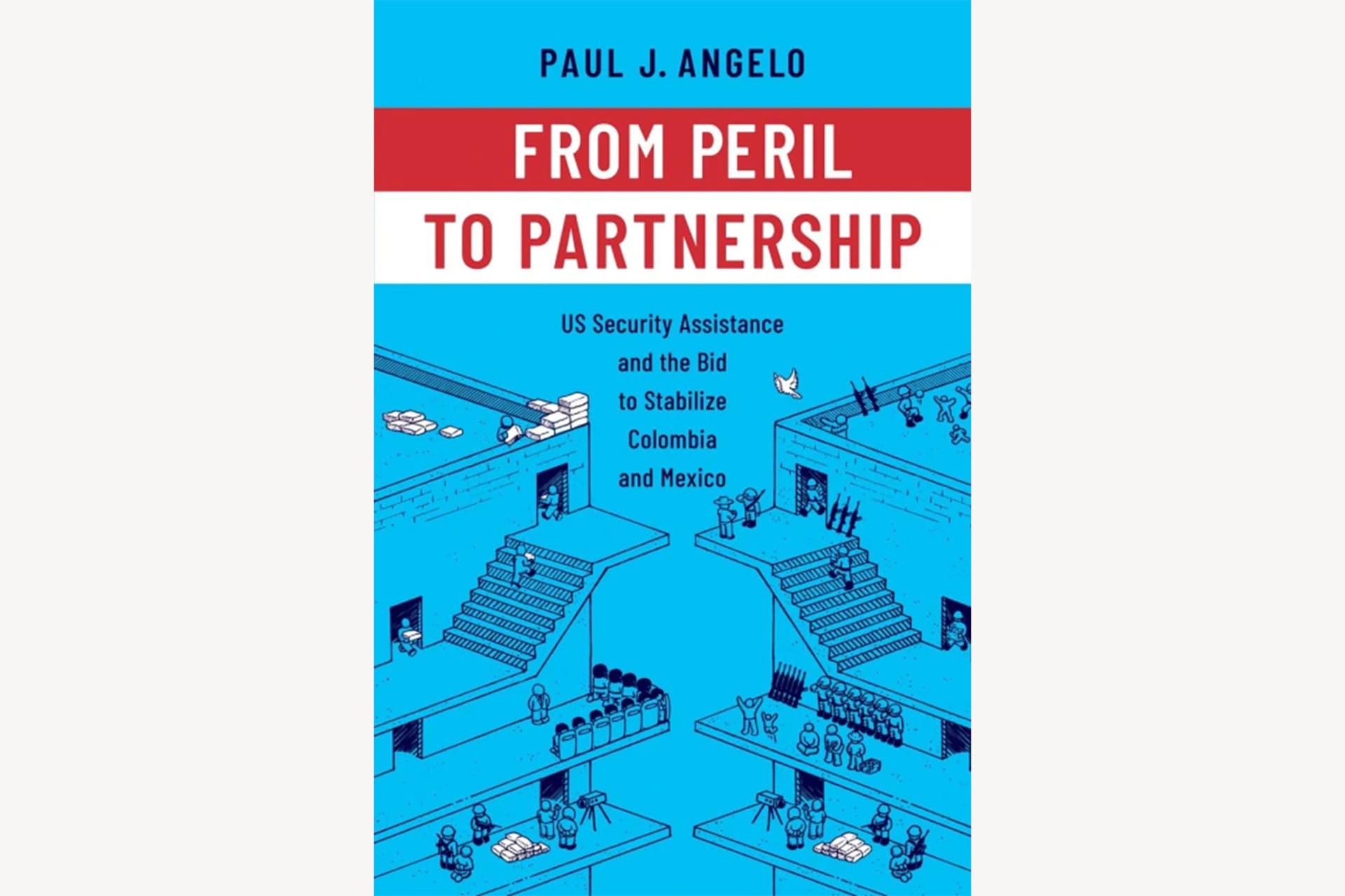 A blue book cover showing icons of people working together in various ways.