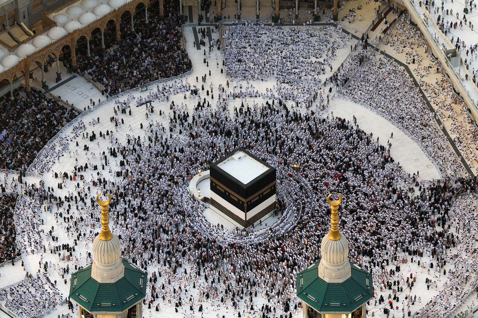 Pilgrims visit Grand Mosque ahead of annual hajj pilgrimage, in Mecca