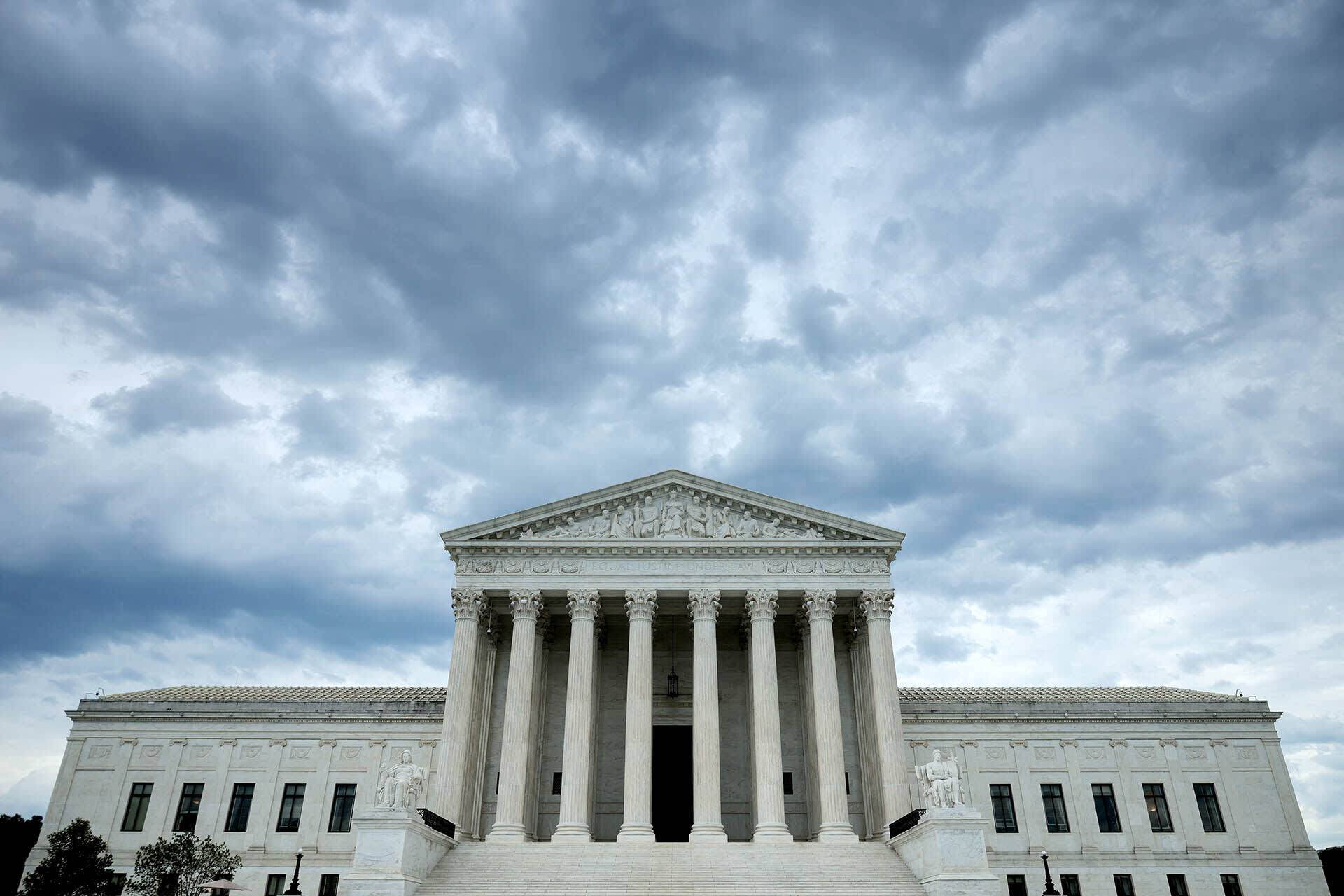 Rain clouds roll over the United States Supreme Court building on June 18, 2026 in Washington, DC.