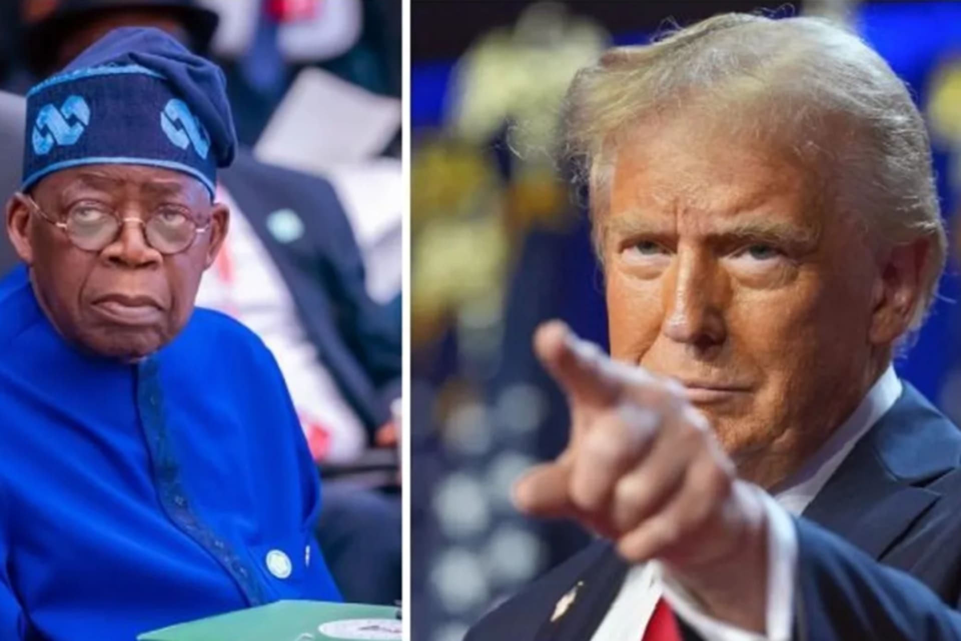 <p>Presidents Bola Tinubu of Nigeria and Donald Trump of United States of America.</p>