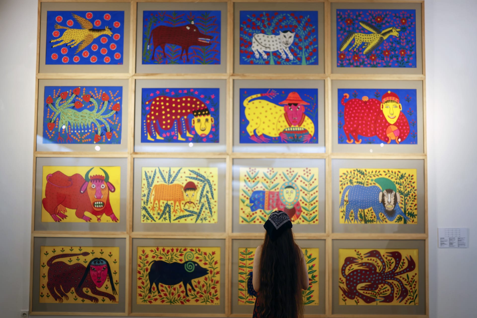 <p>Artwork by Ukrainian artist Maria Prymachenko is pictured at the Andrey Sheptytsky National Museum in Lviv, Ukraine, on August 23, 2022.</p>