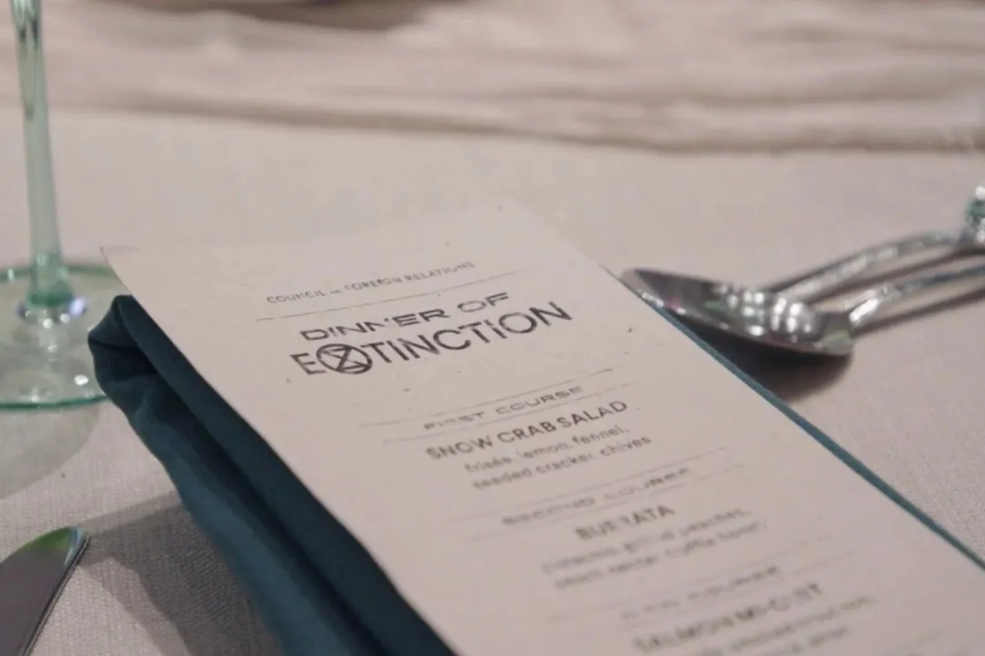 dinner of extinction menu
