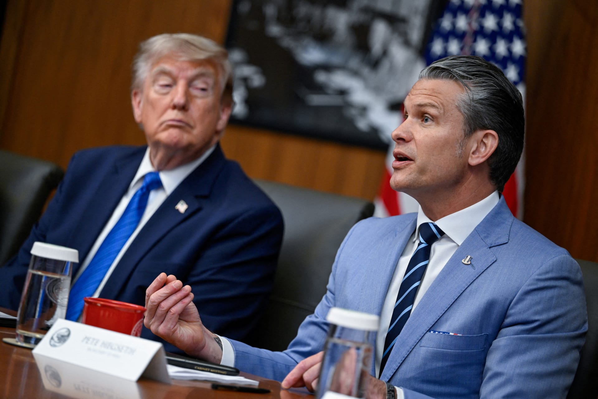 FILE PHOTO: U.S. President Trump participates in a cabinet meeting at Camp David in Thurmont, Maryland