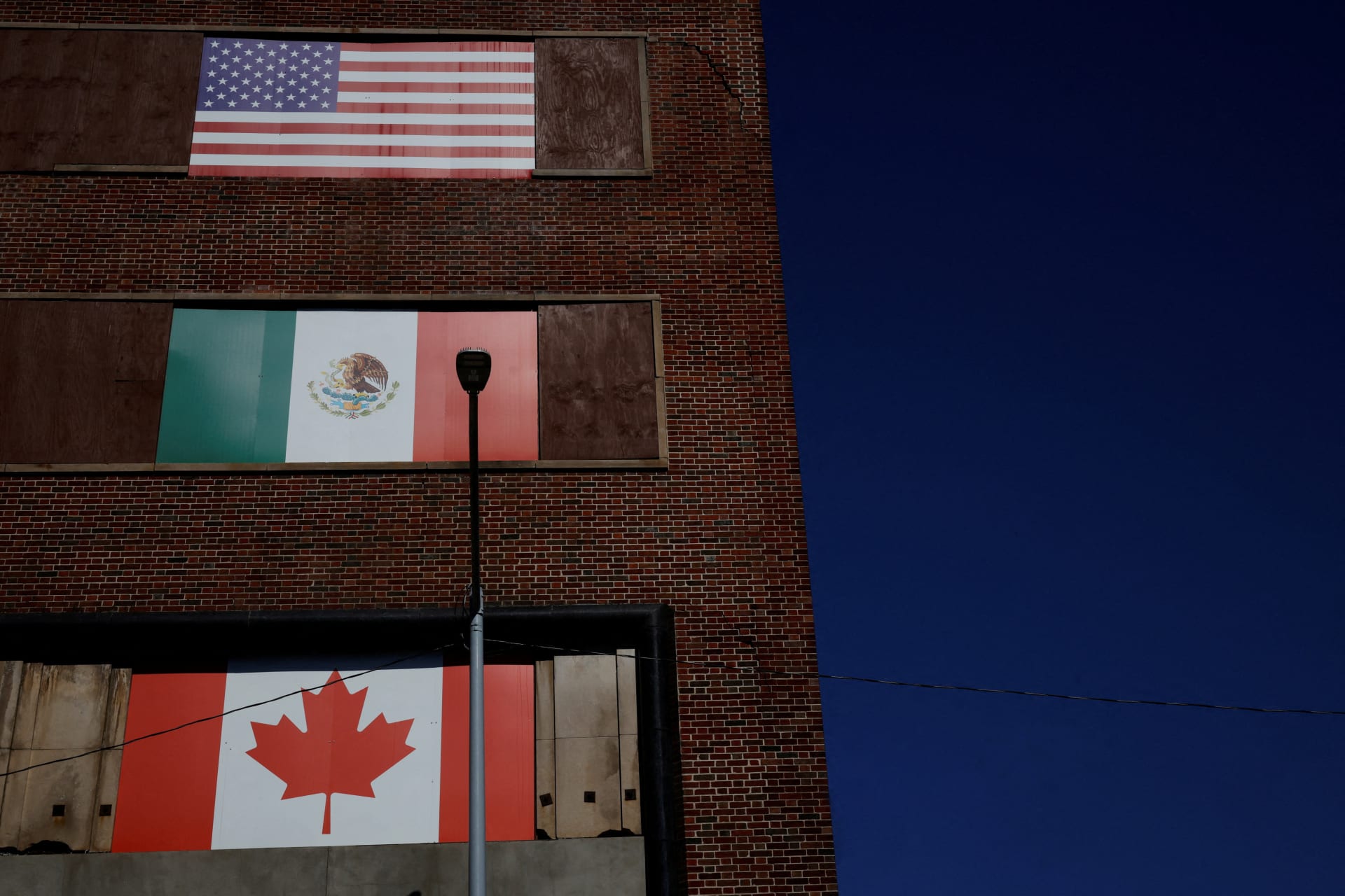 The flags of the United States, Mexico and Canada in Atlanta