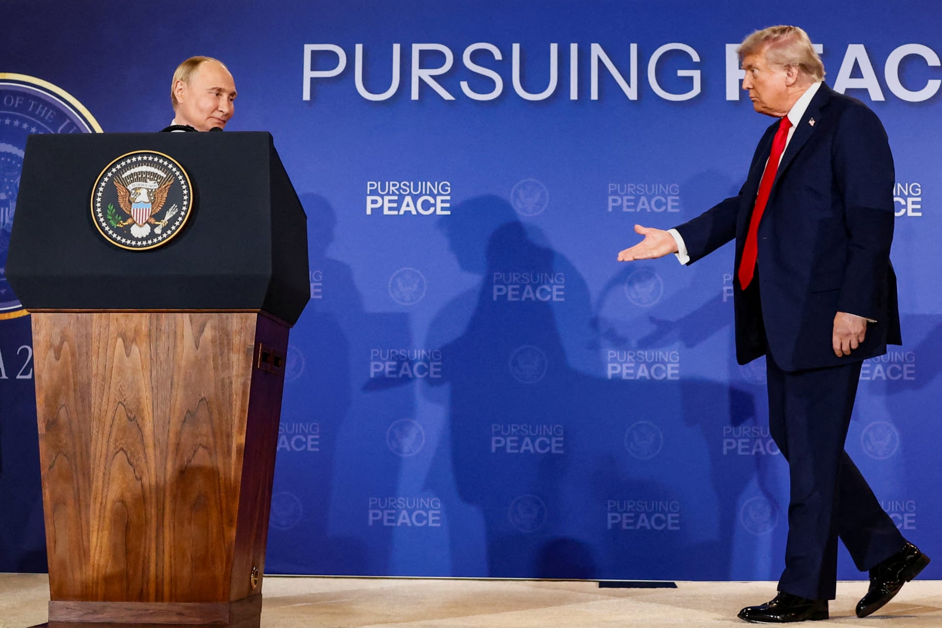 U.S. President Trump meets with Russian President Putin in Alaska