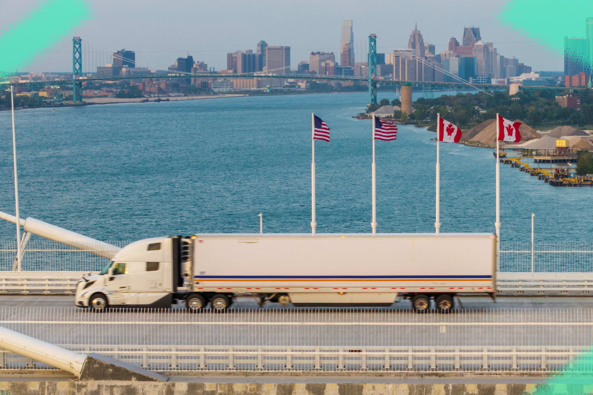 A drone view shows vehicles crossing the Gordie Howe International Bridge, connecting Windsor, Ontario and Detroit, Michigan, in Windsor, Ontario, Canada, September 1, 2026.