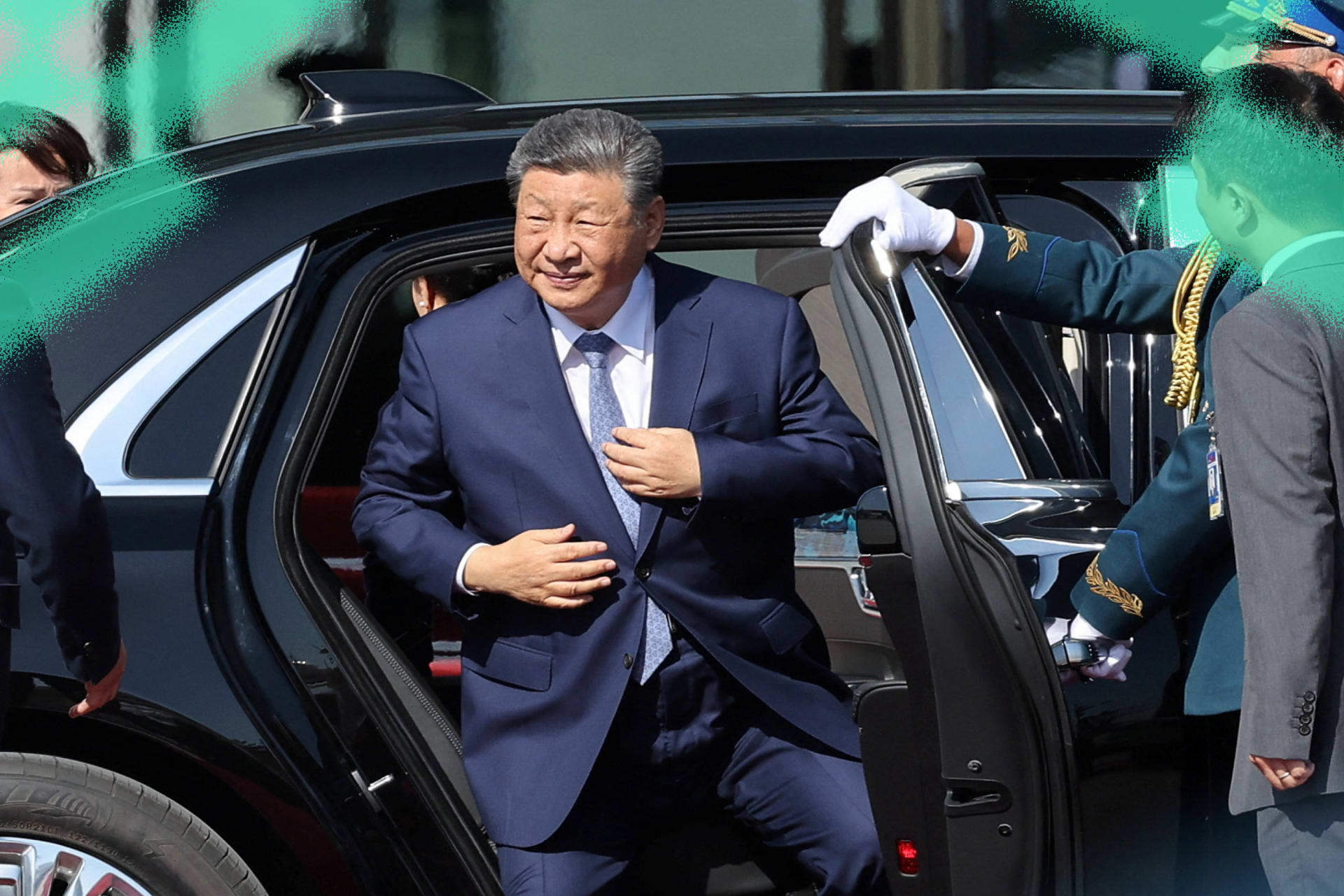 Chinese President Xi Jinping arrives at a welcoming ceremony during a state visit to Bishkek, Kyrgyzstan, on August 31, 2026.