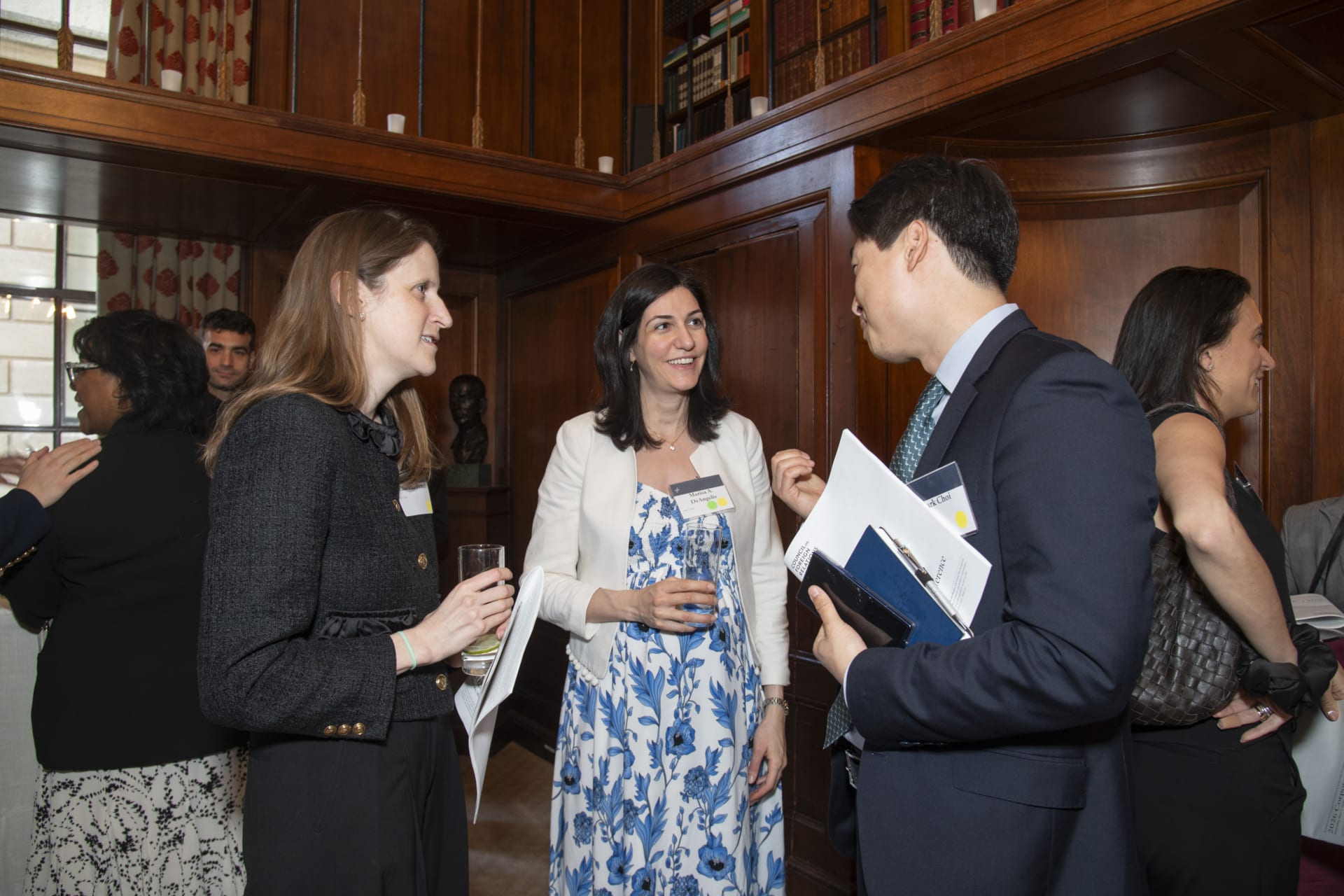 <p>Members of CFR’s Emerging Leaders in Business and Geopolitics program attend a networking reception during the 2026 Corporate Conference.</p>
