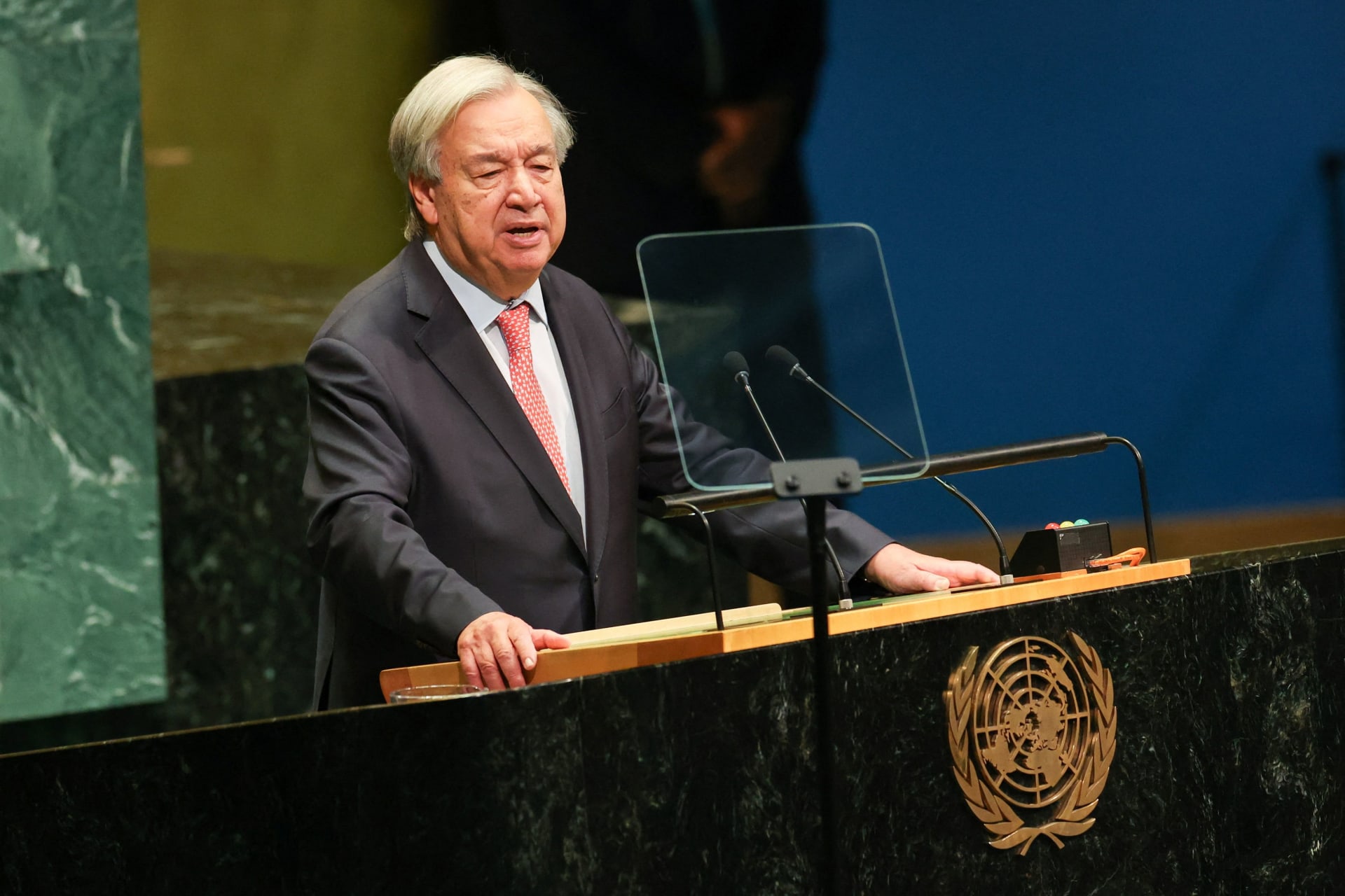United Nations Secretary-General Antonio Guterres addresses the 81st United Nations General Assembly at UN headquarters in New York City, US, September 22, 2026.