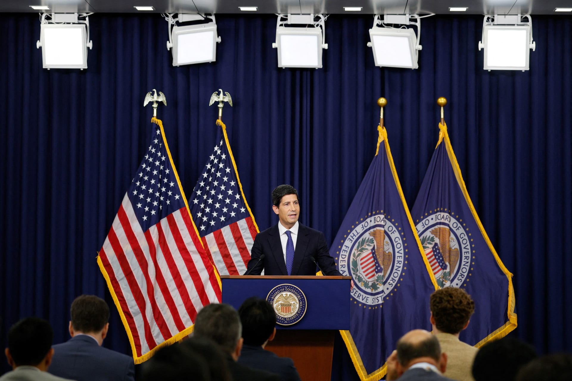 Federal Reserve Chairman Kevin Warsh holds a press conference following a two-day meeting of the Federal Open Market Committee (FOMC) at the Federal Reserve in Washington, D.C., U.S. September 16, 2026.