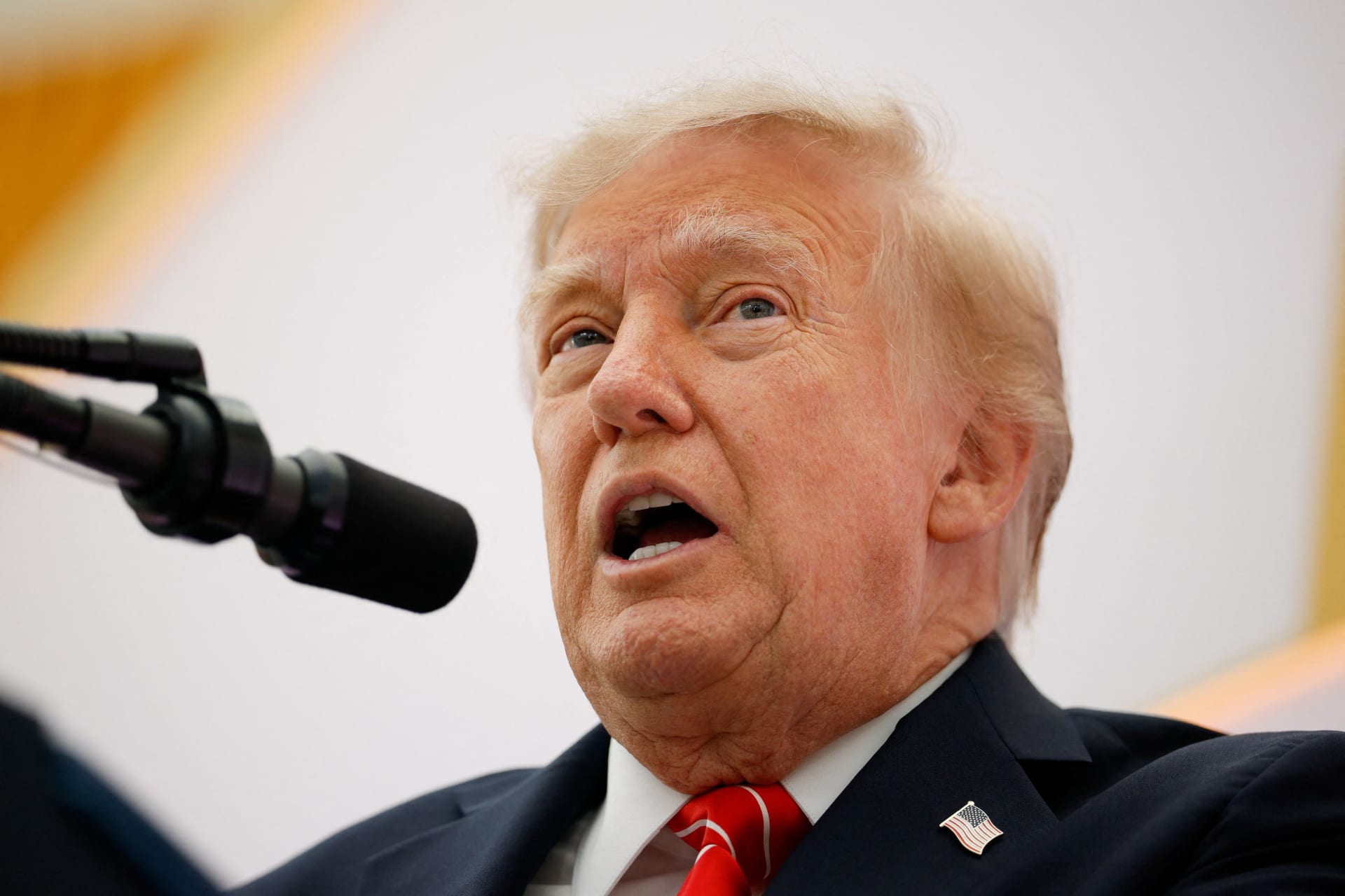 US President Donald Trump delivers remarks during the "A New Golden Age" summit at the US Institute of Peace, renamed The Donald J. Trump Institute of Peace by the Trump administration, in Washington, DC, US, October 8, 2026.