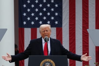 <p>U.S. President Donald Trump delivers remarks on tariffs in the Rose Garden at the White House in Washington, DC, April 2, 2025. </p>
