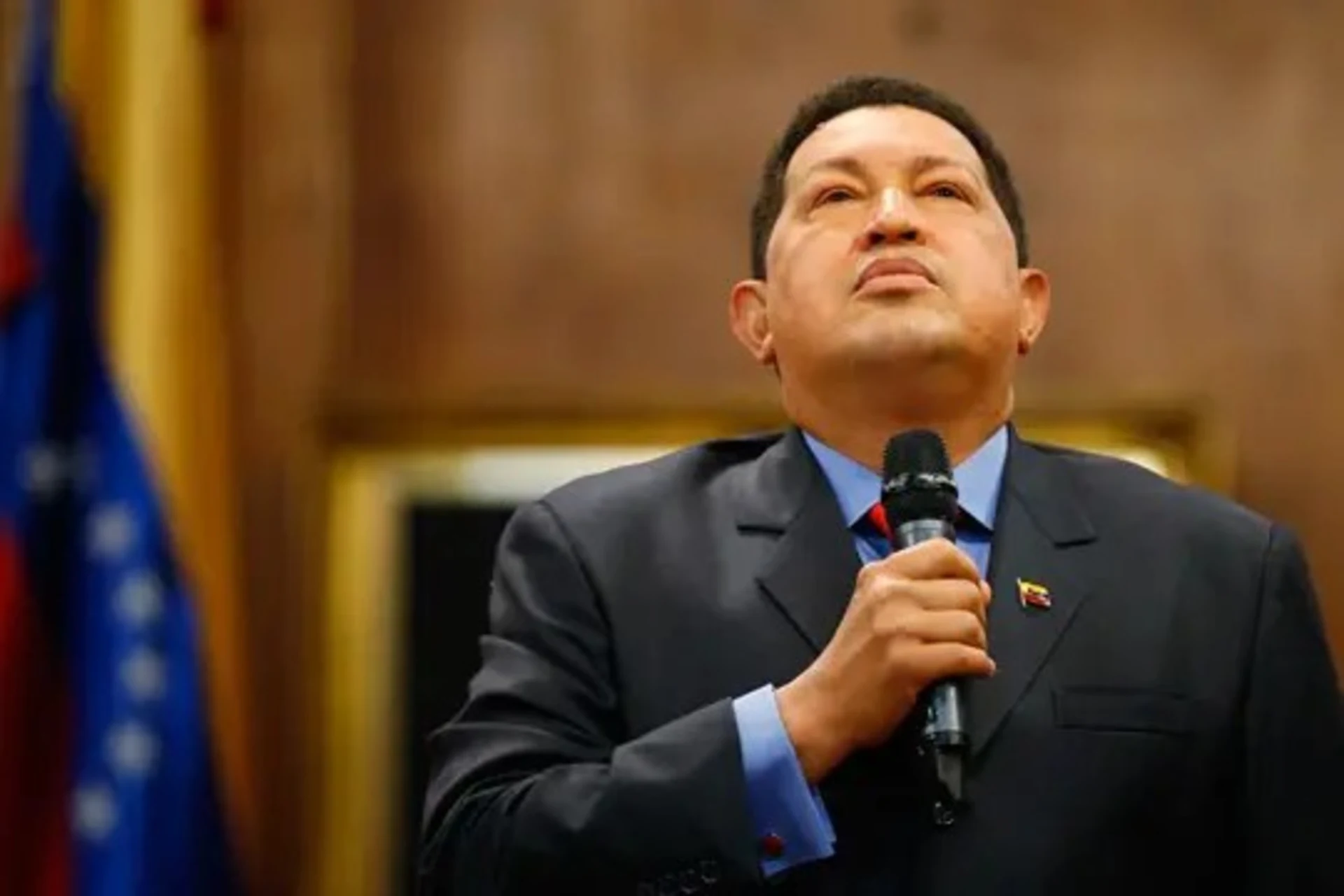 Chavez at a news conference following his reelection as Venezuela's president. 