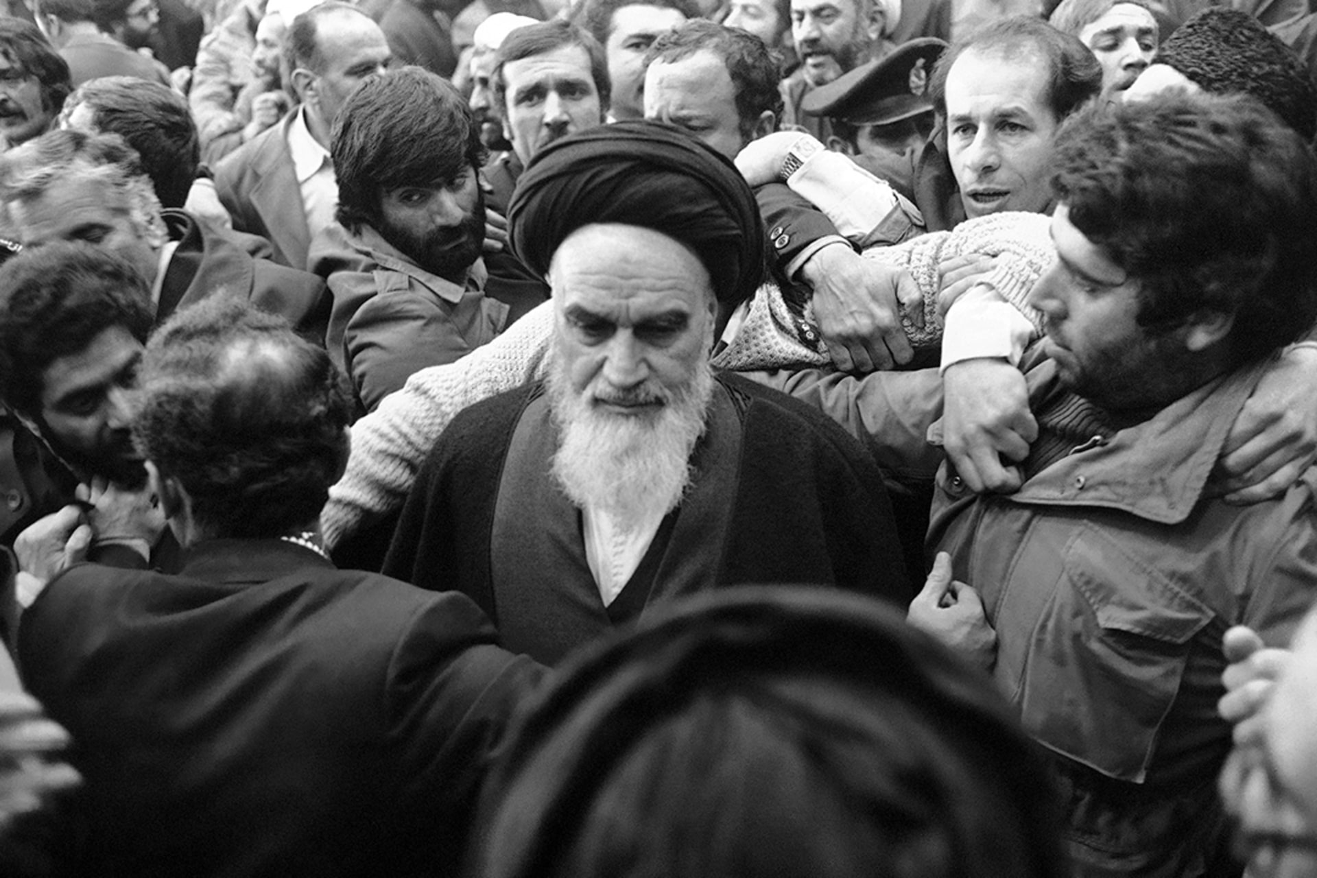 Ayatollah Khomeini returns to Tehran in 1979 after fourteen years of exile. 

