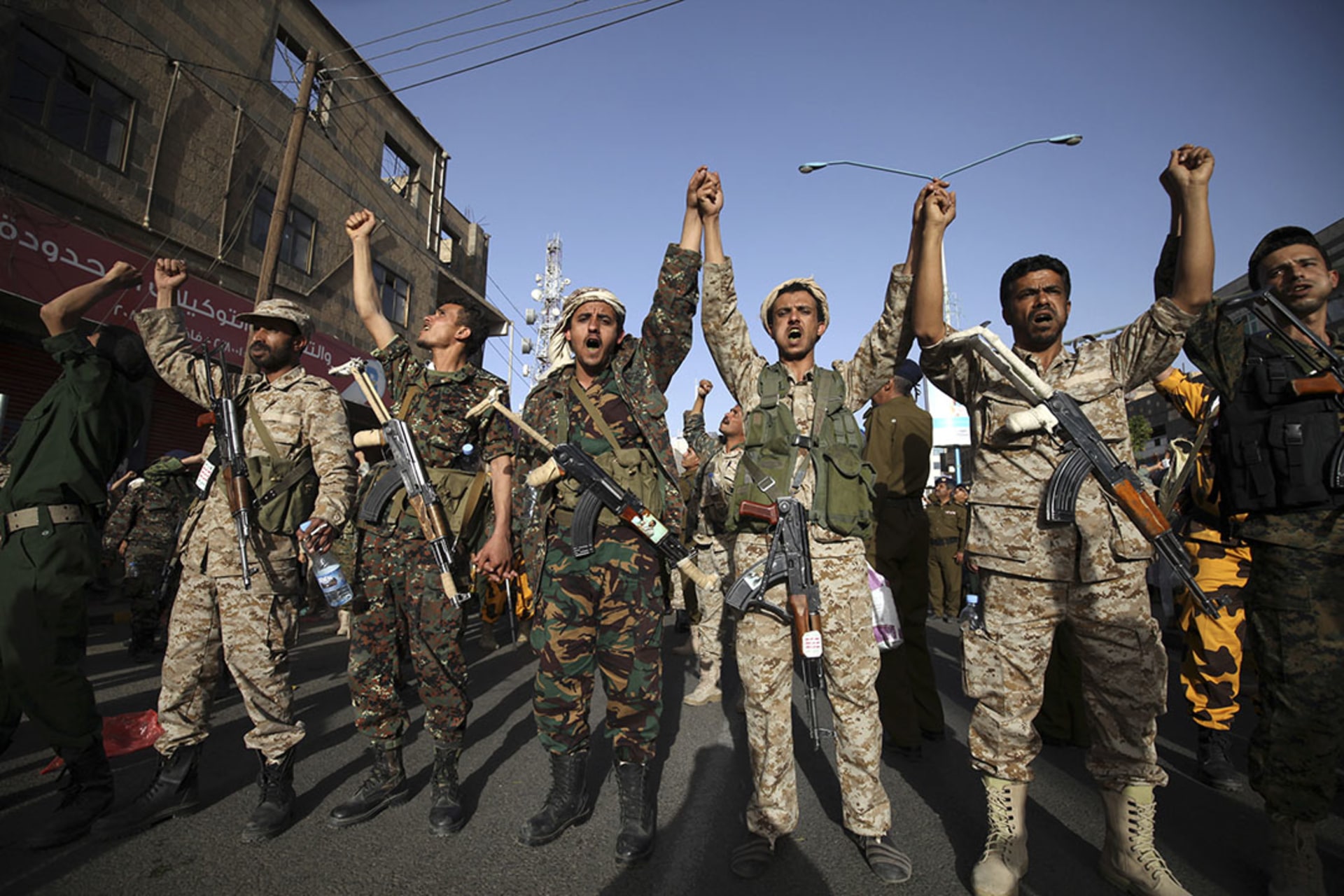 Houthi rebels in Sanaa. 
