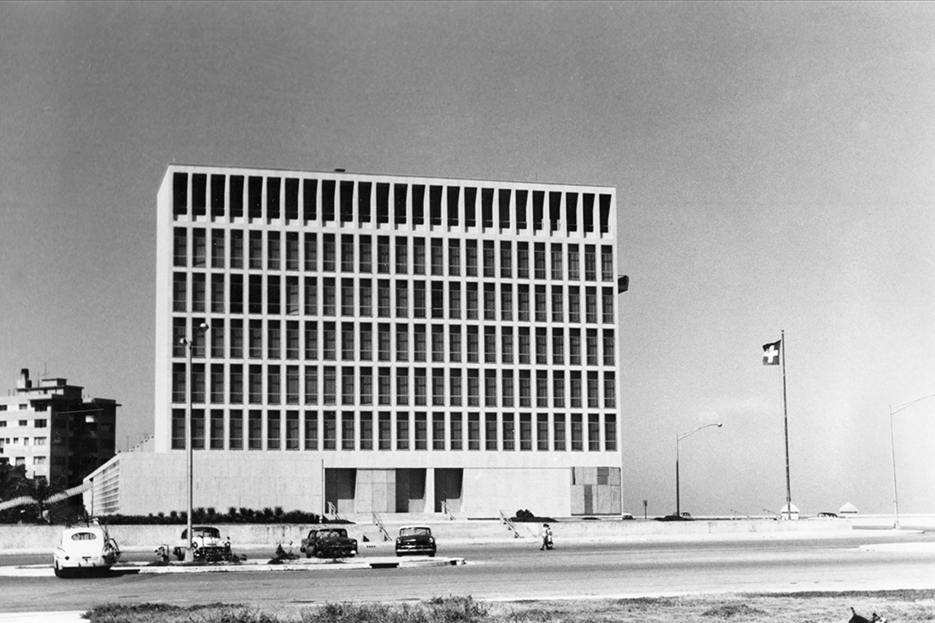 The building housing the U.S. Interests Section in Havana, Cuba, 1963.