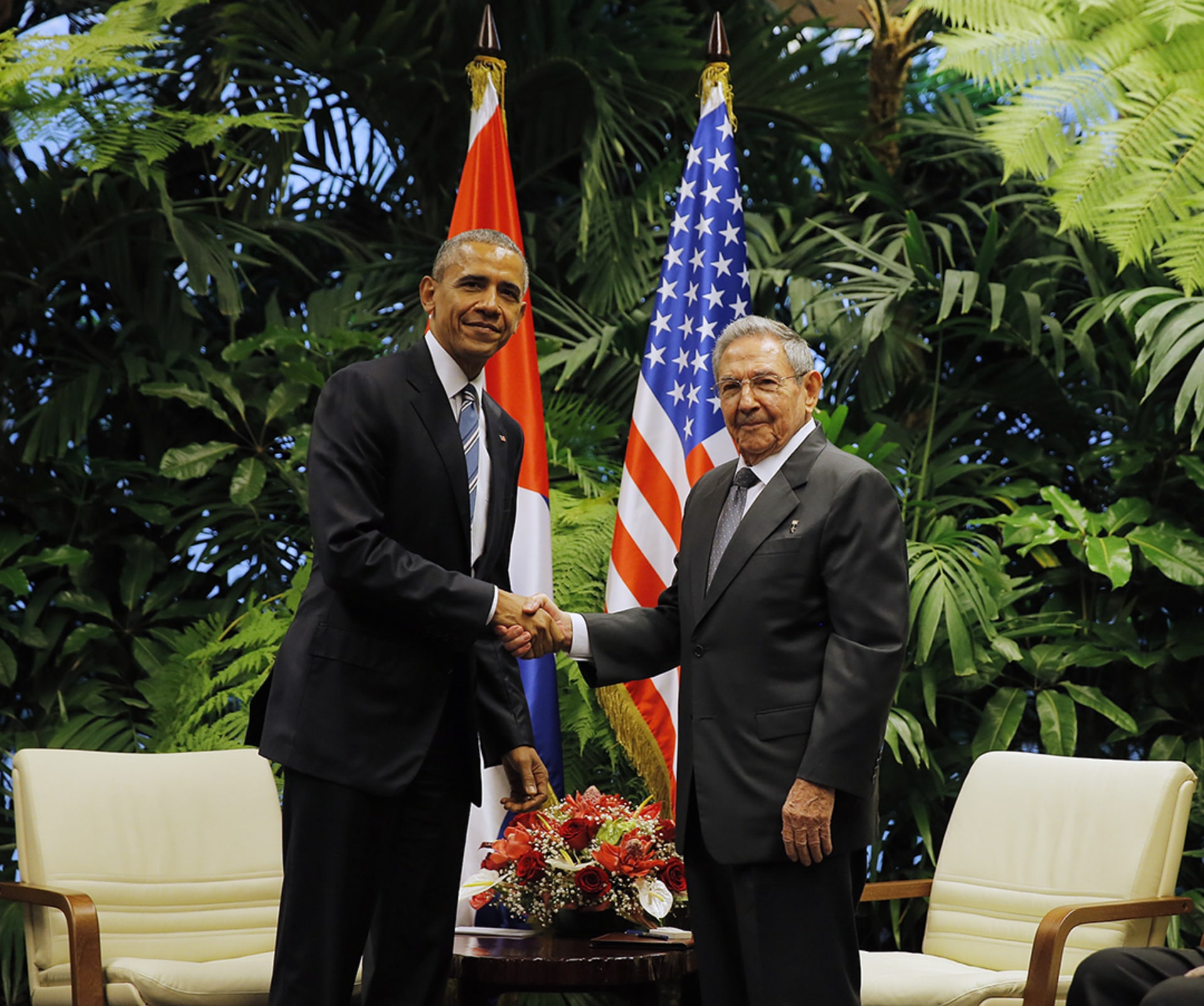 U.S. President Barack Obama and Cuban President Raul Castro in Havana, March 21, 2016.