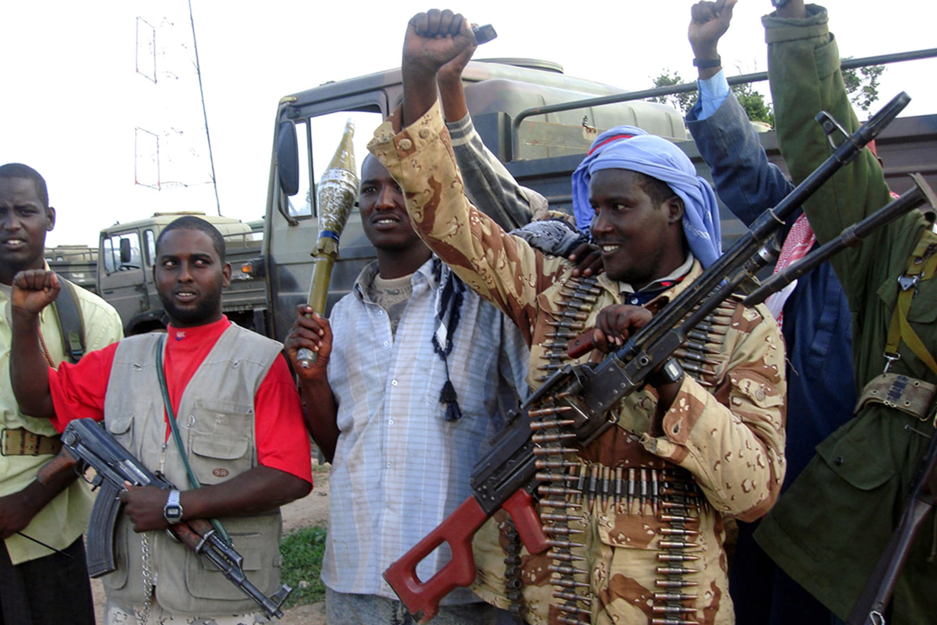 Al-Shabaab fighters seize the capital. Shabelle Media/Reuters
