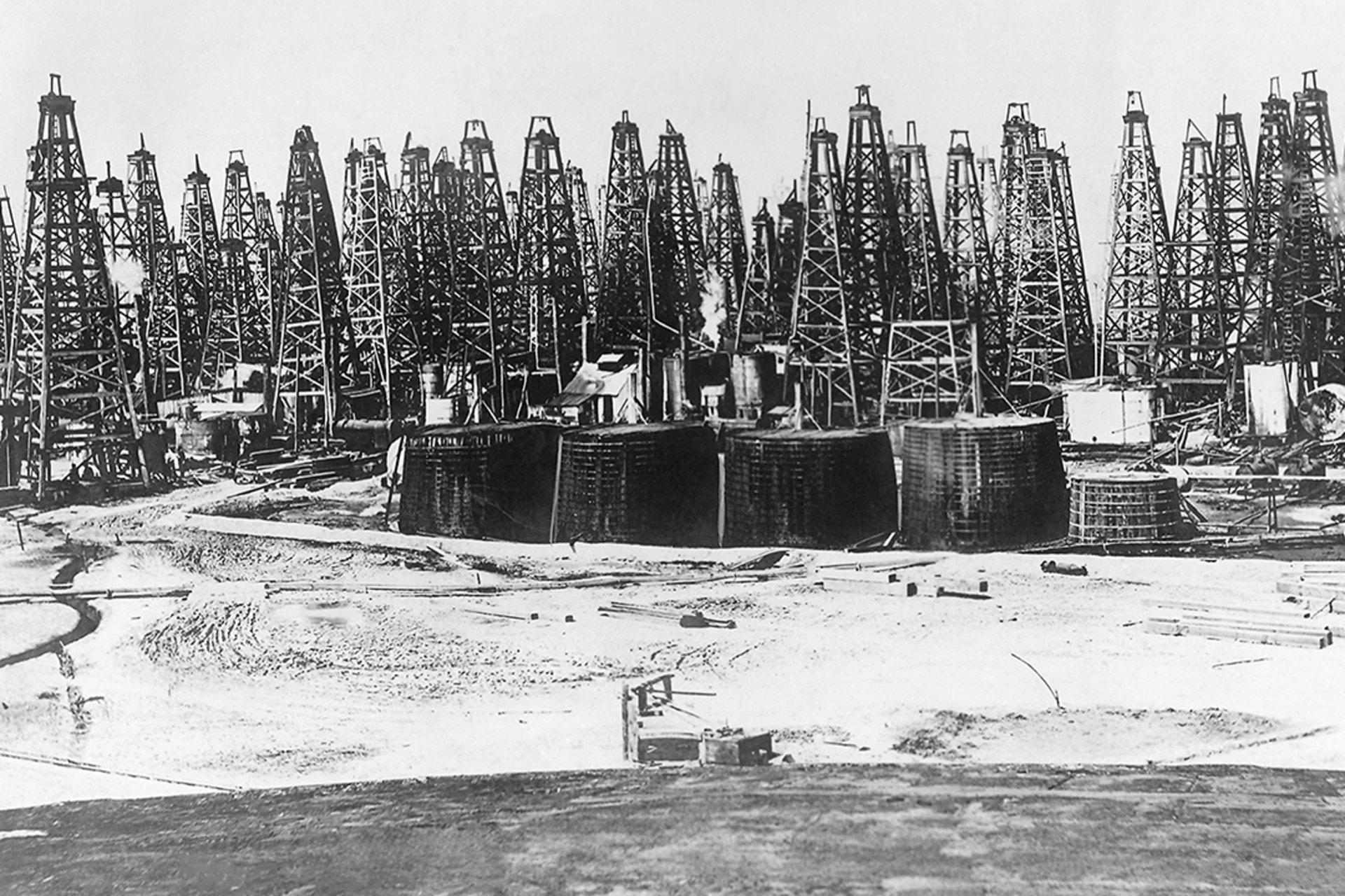 A section of the Spindletop Field in Beaumont, Texas, 1901. 
