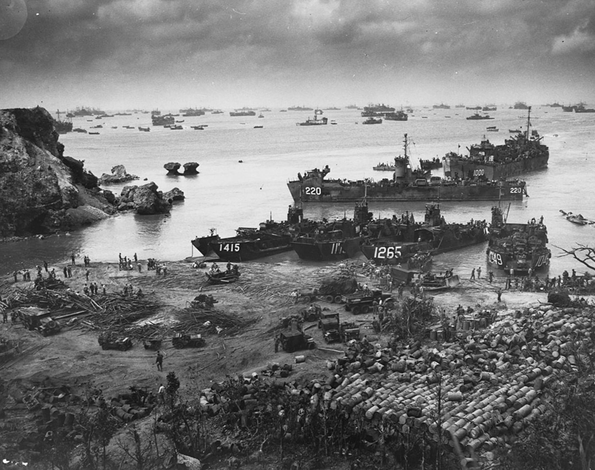 U.S. forces at Okinawa in April 1945. Corbis