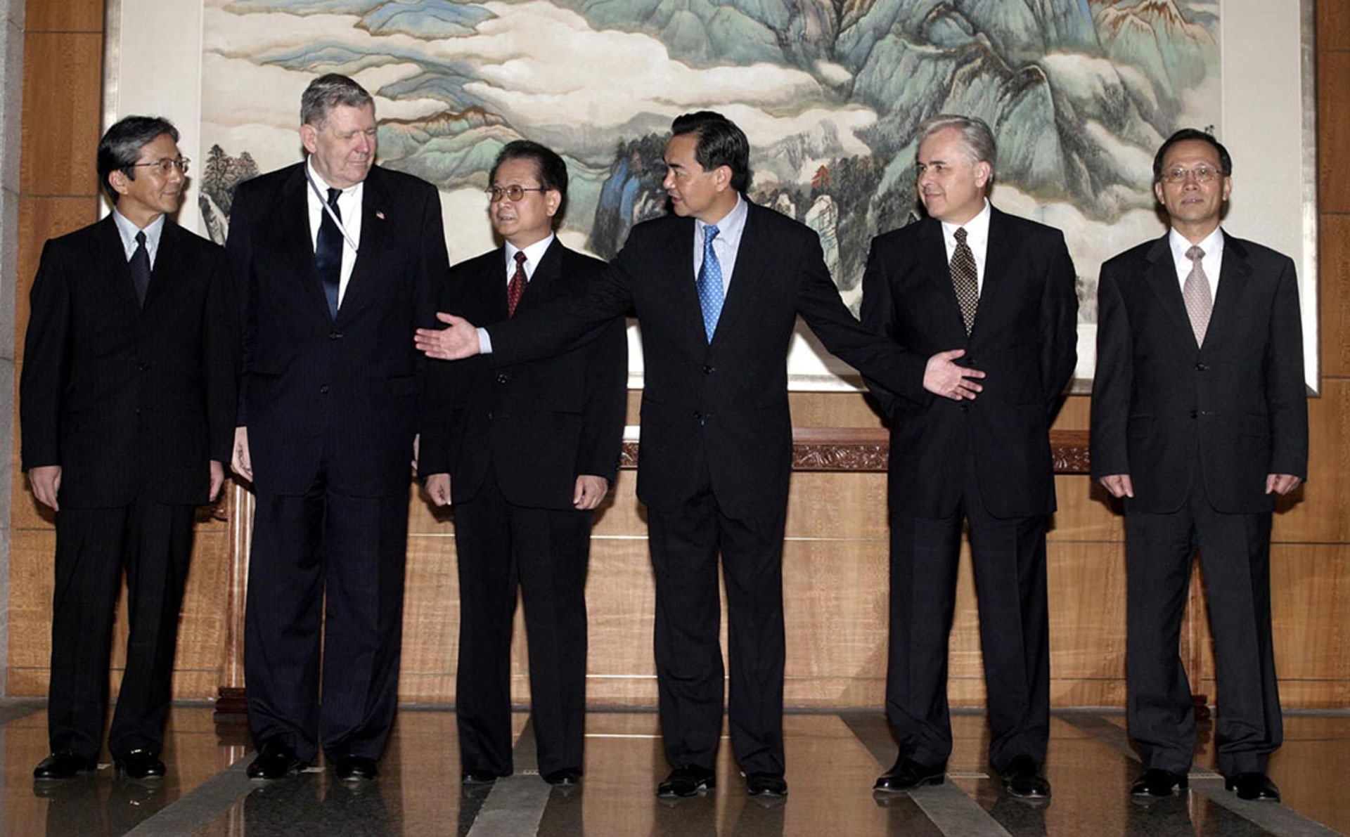 Heads of the delegations to the Six Party Talks meet. Ng Han Guan/Reuters