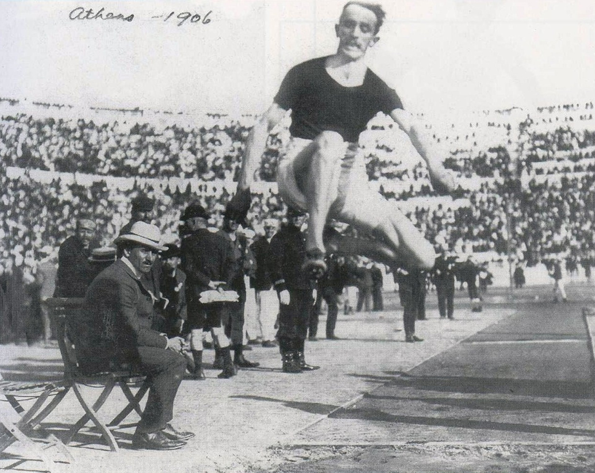 Peter O’Connor wins a gold medal in the triple jump in Athens, Greece. Mark Quinn/National Archives of Ireland