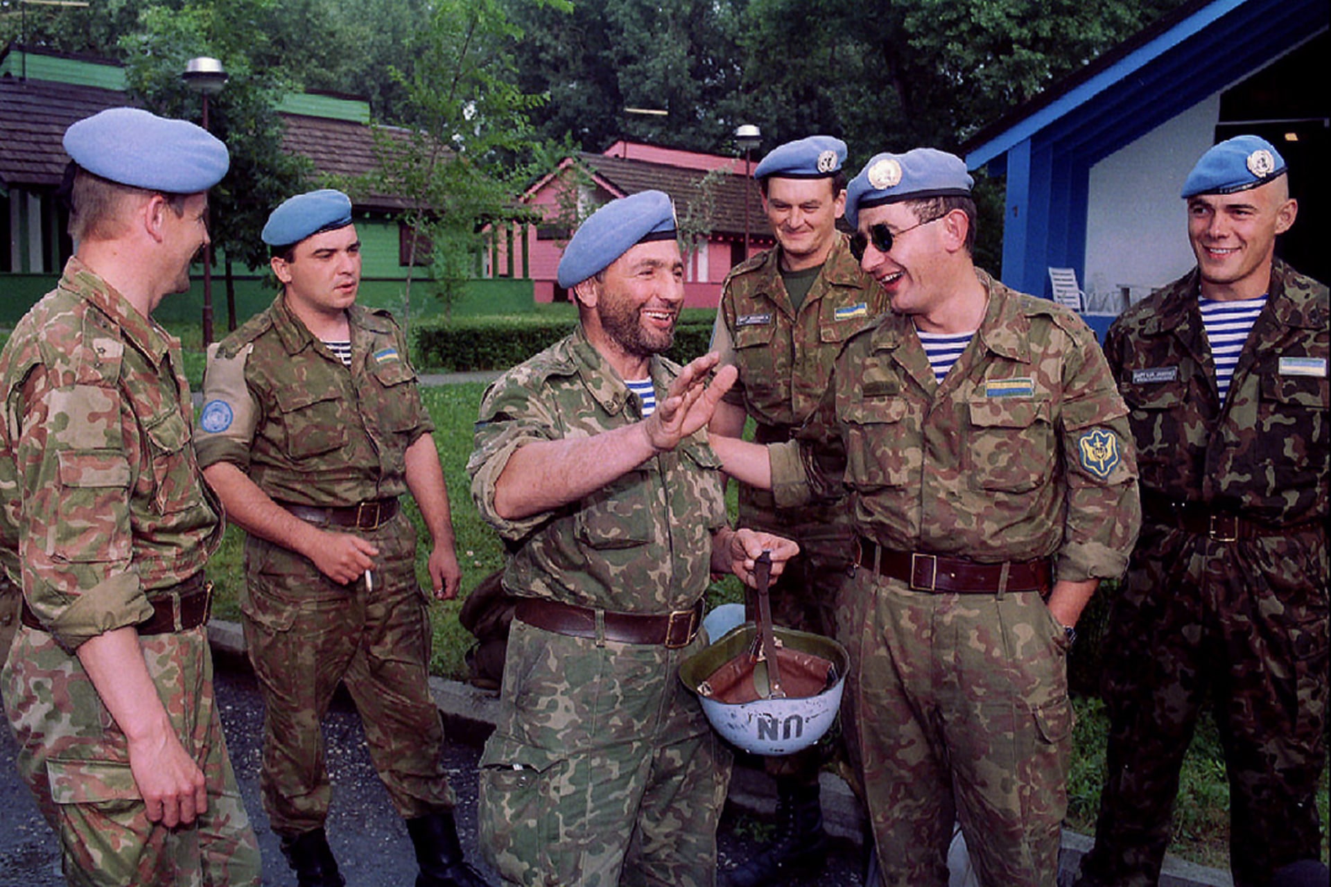 Ukrainian UN peacekeepers in the northern Serbian town of Novi Sad in 1994. NATO had conducted air strikes in the region. Ivan 
