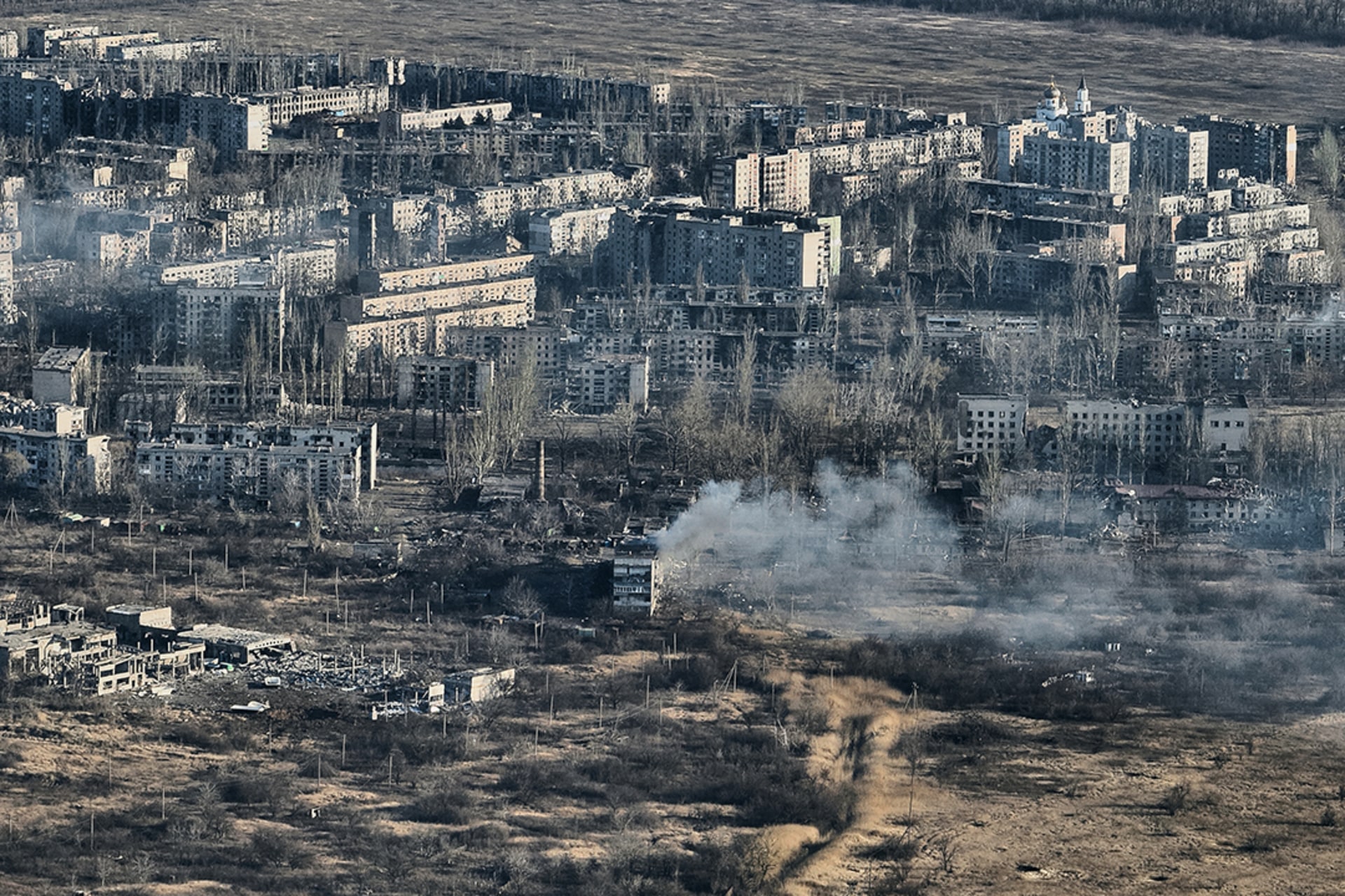 The Russian military leaves a trail of destruction in the city of Avdiivka, Ukraine. 
