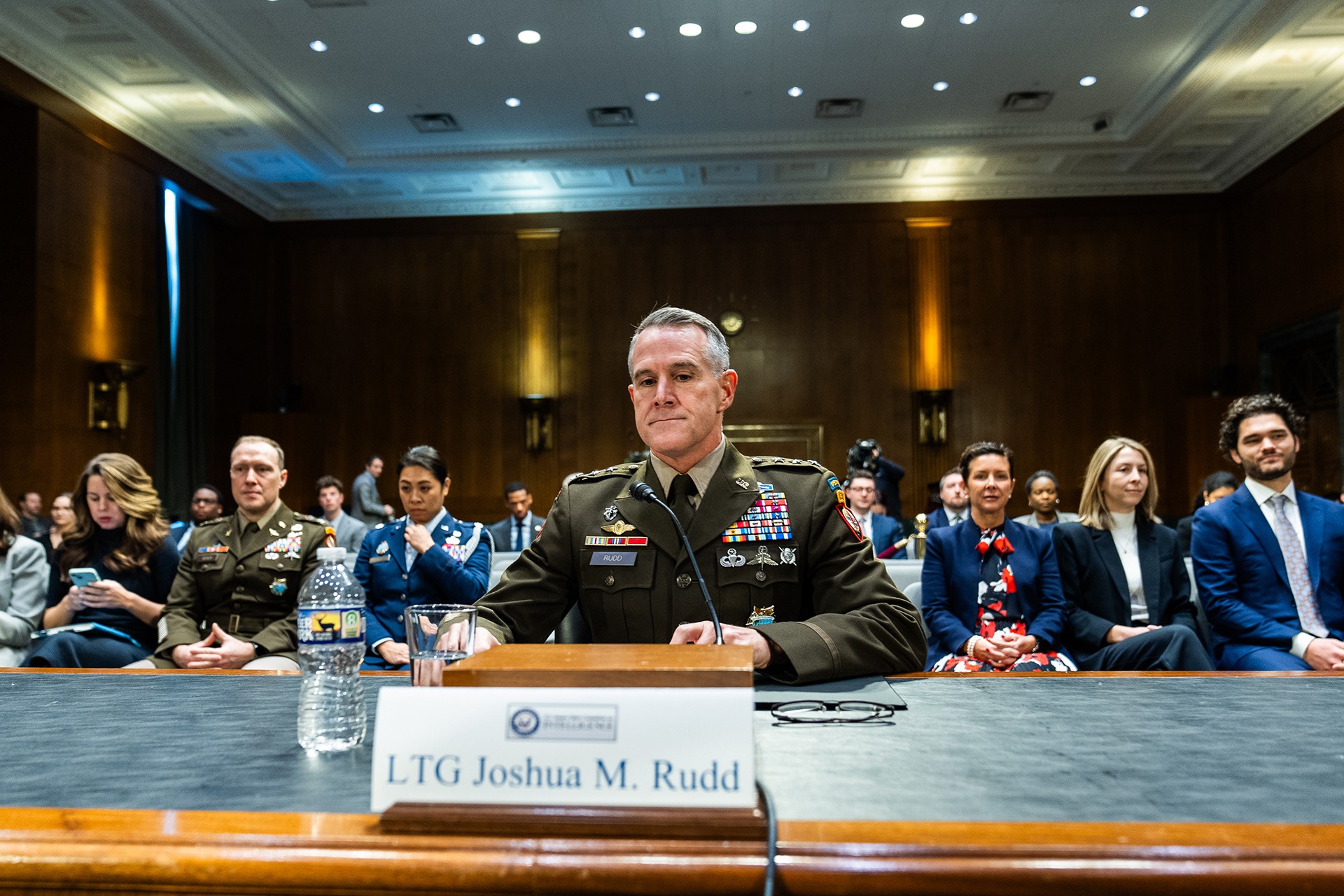 Lieutenant General Joshua M. Rudd testifies during a Senate Committee on Intelligence hearing to examine Rudd's nomination to be Director of the National Security Agency on Capitol Hill in Washington DC on Thursday January 29, 2026.