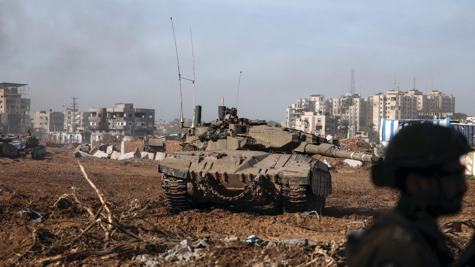 Israeli soldiers operate in the Gaza Strip as Israeli-Hamas conflict continues in Gaza, on January 8, 2024.