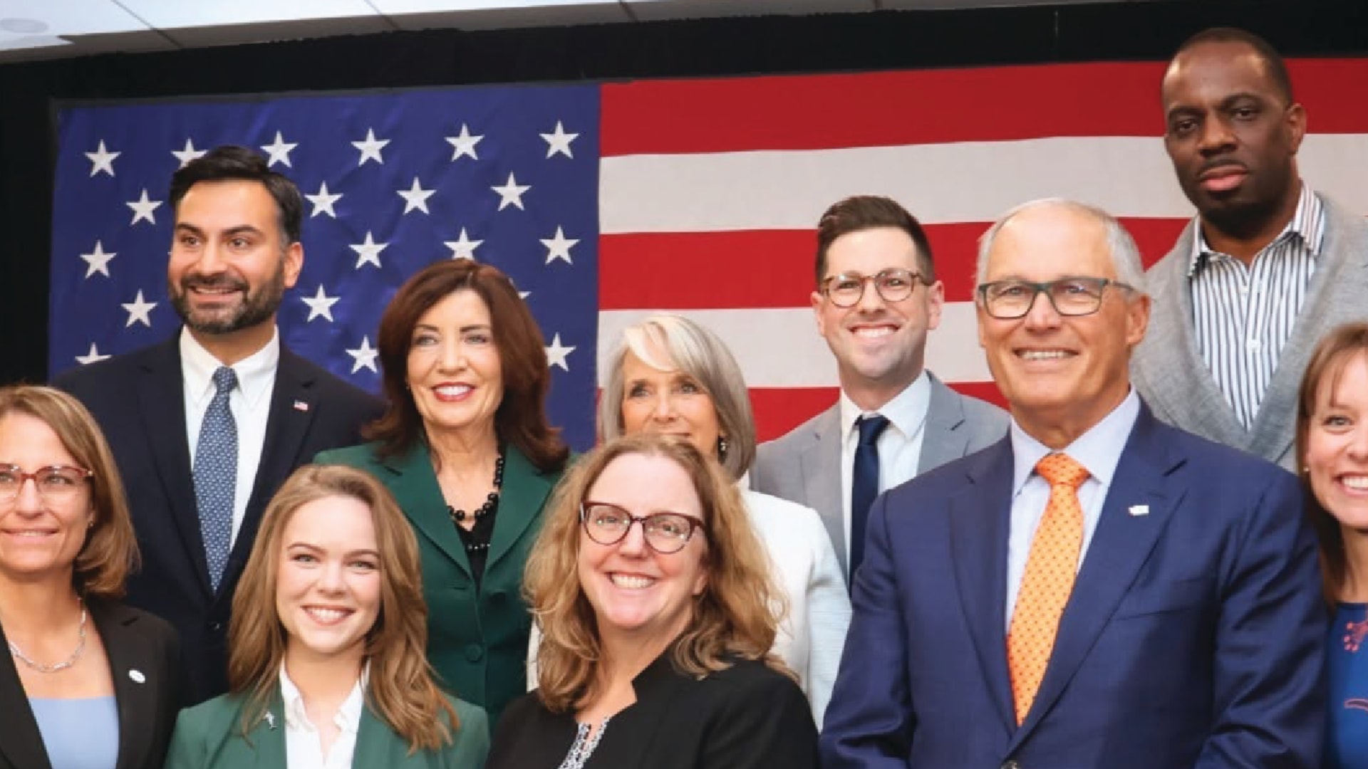 Alliance members stand together in an Instagram photo from the U.S. Climate Alliance posted on December 23, 2024.