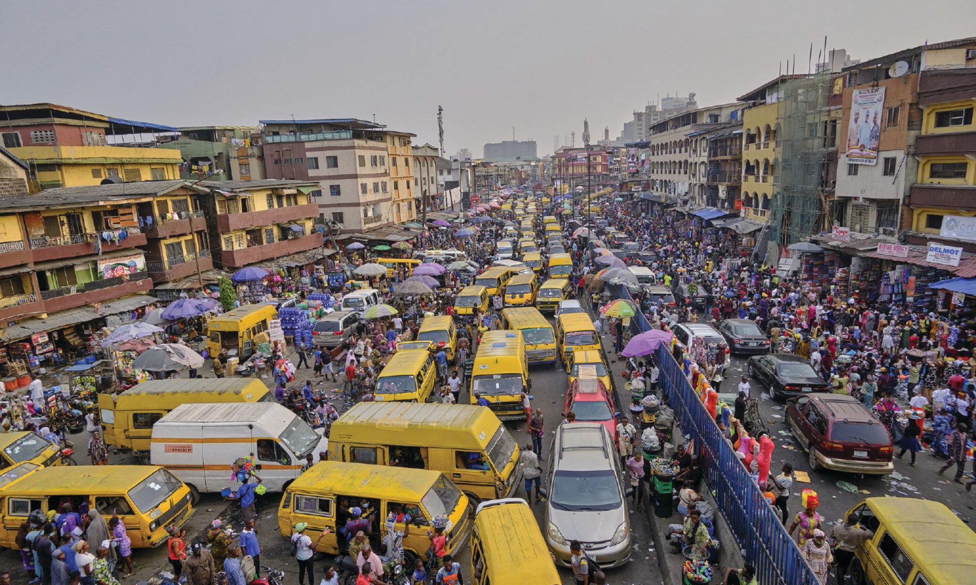 A view of bustling city life in Lagos, Nigeria on December 25, 2020. 