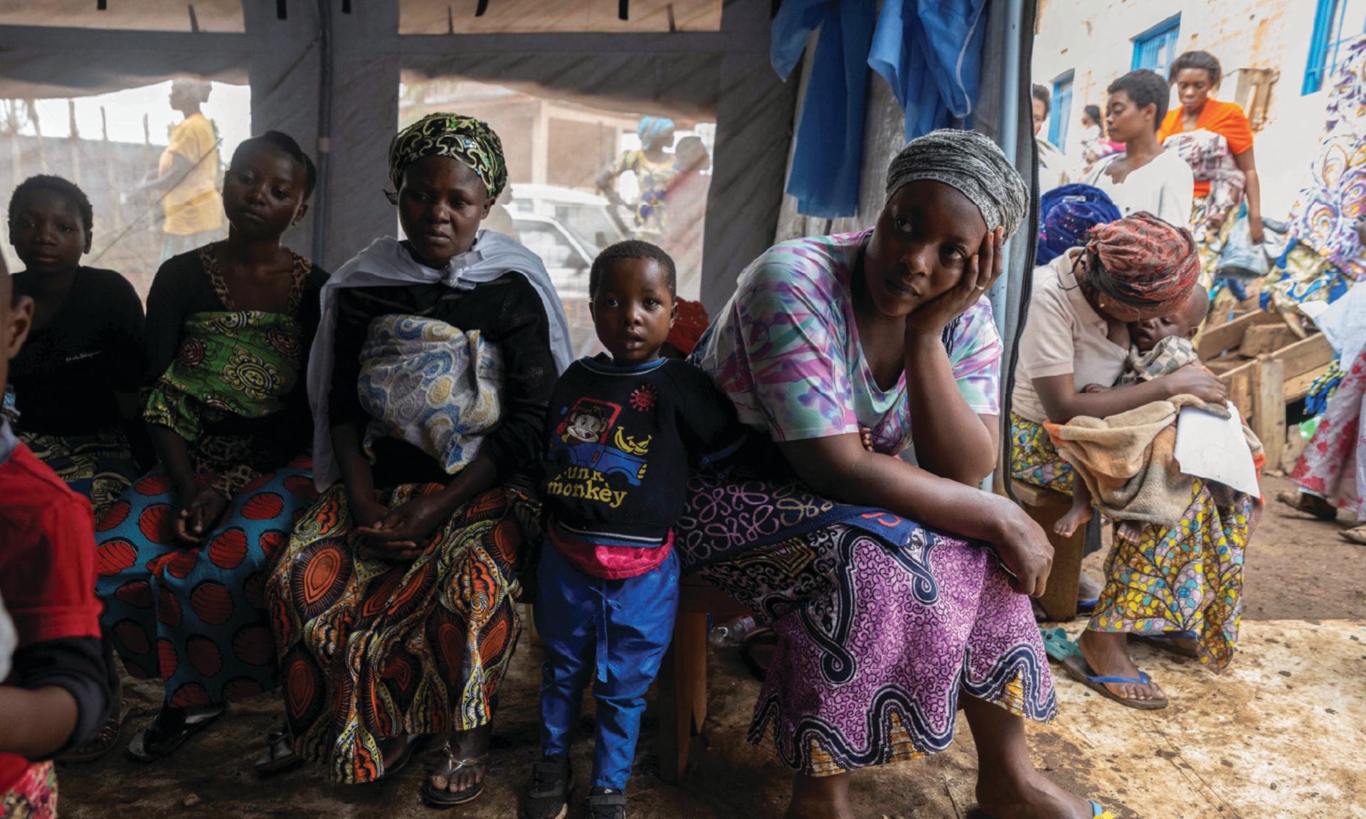 Patients wait for consultation at the mpox treatment center at the Kavumu hospital in Kabare, Democratic Republic of Congo, on August 29, 2024.