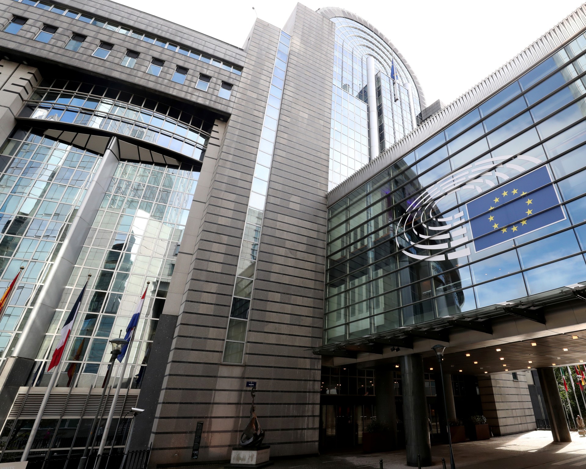 A photo showing a view of the European Parliament in Brussels, Belgium on October 9, 2019.