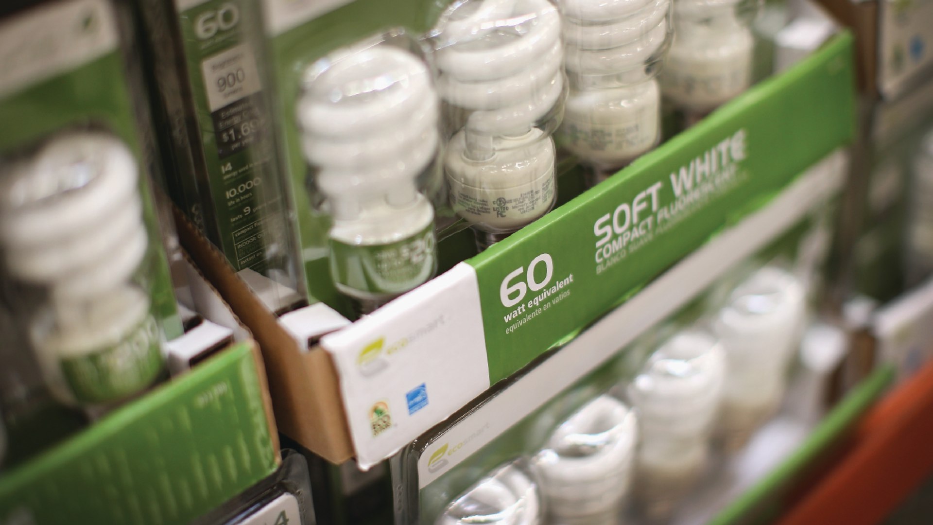 Compact florescent light bulbs for sale in Chicago, Illinois, on December 27, 2013, several days before U.S. manufacturers stopped production of certain incandescent light bulbs.