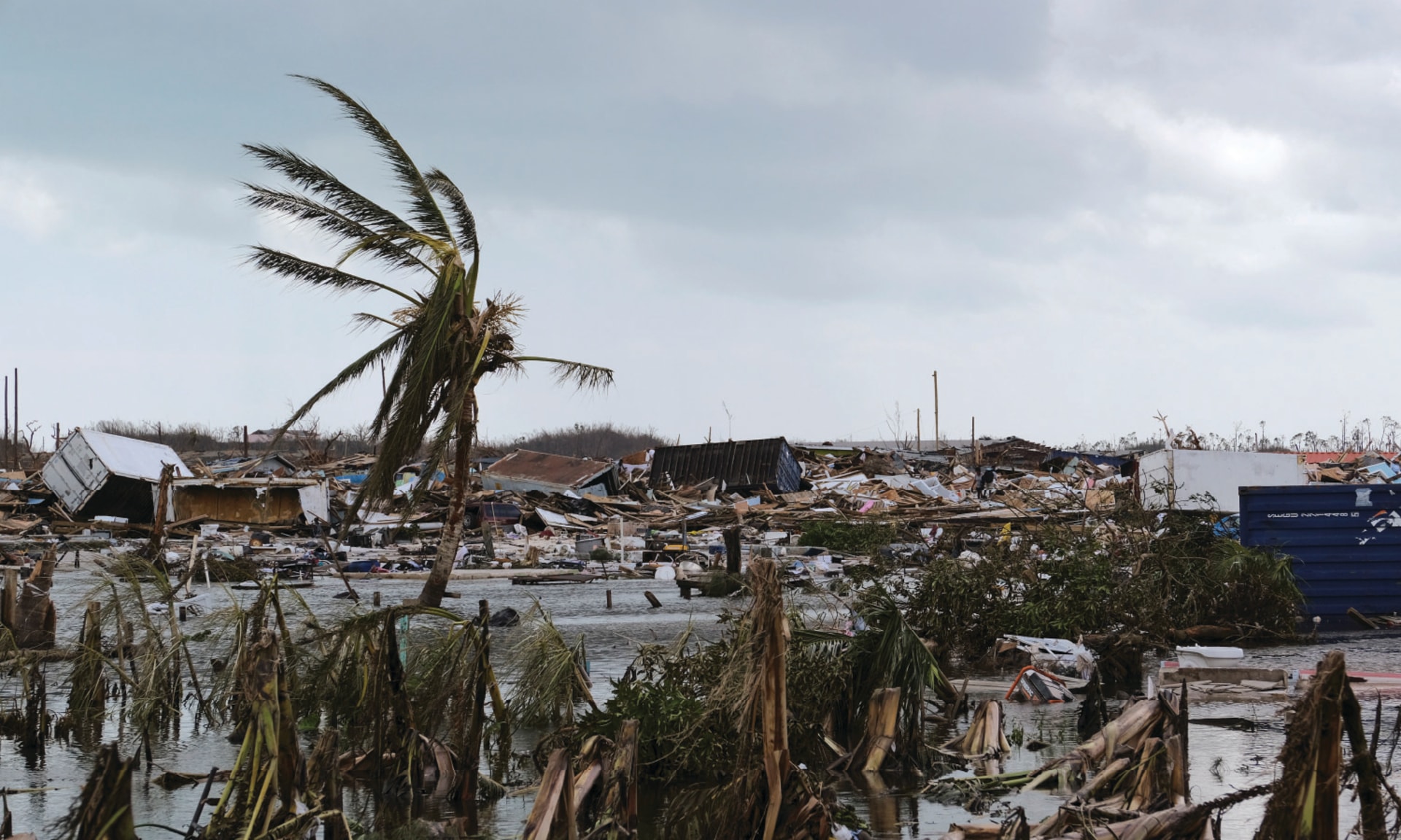 Damage in the aftermath of Hurricane Dorian on the Great Abaco island town of Marsh Harbour, Bahamas, September 4, 2019.