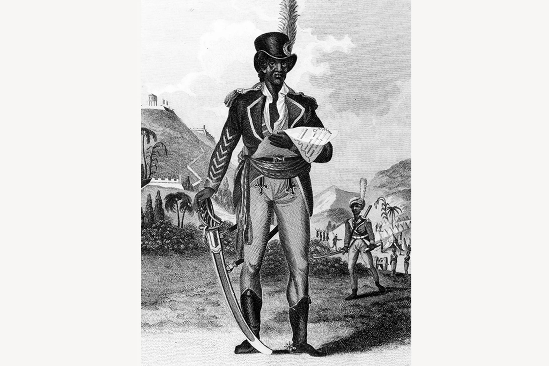 A portrait of Toussaint Louverture, the Haitian politician and general, who lead the revolt in 1791.